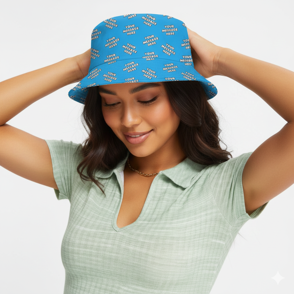 Your Message Repeated Custom Bucket Hat
