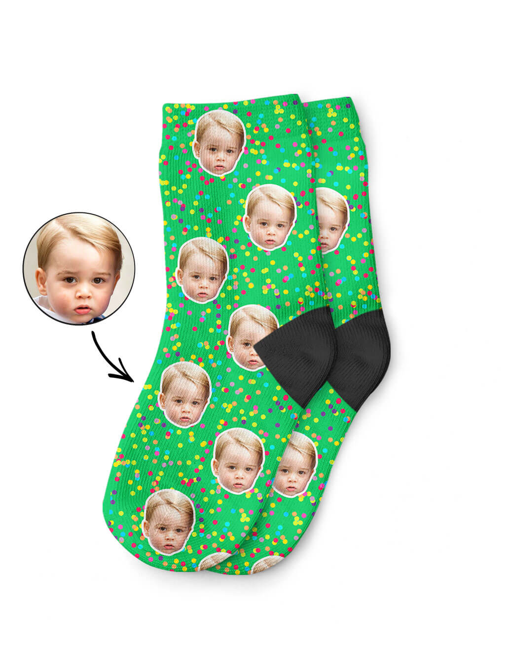 Colorful Kids Face Socks