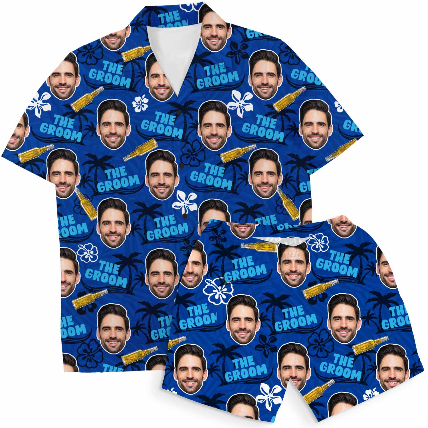 The Groom Personalized Hawaiian Shirt Shorts Set