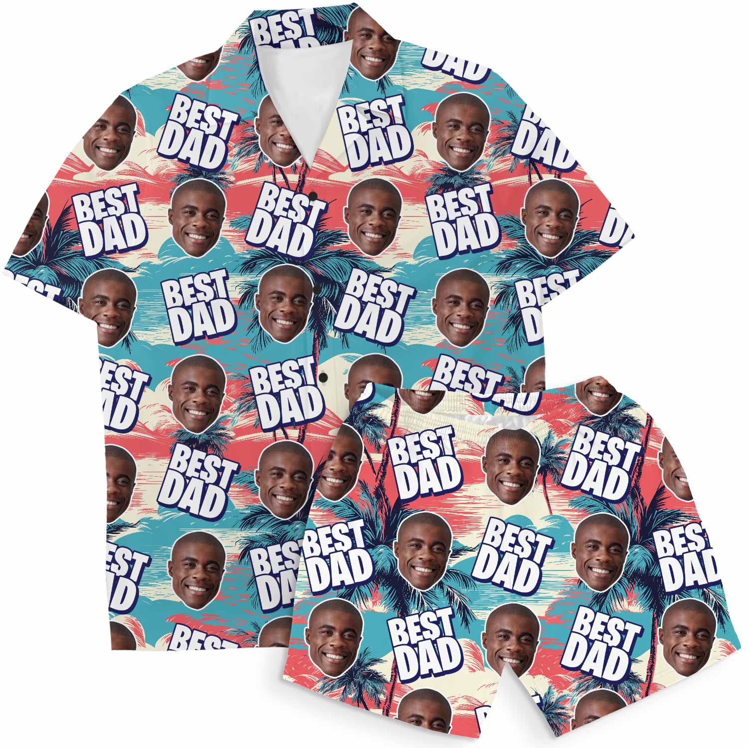 Best Dad Personalized Hawaiian Shirt Shorts Set