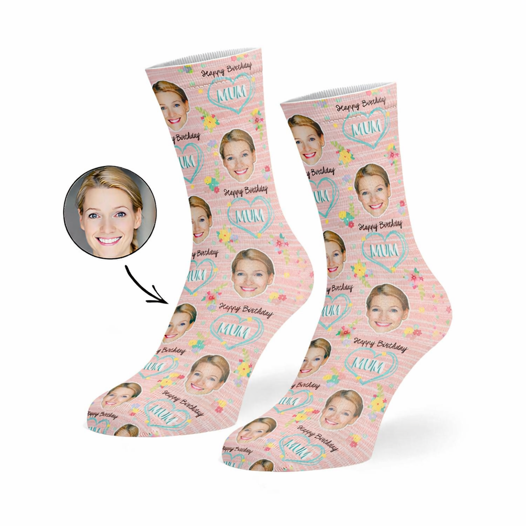 Happy Birthday Mom Custom Socks