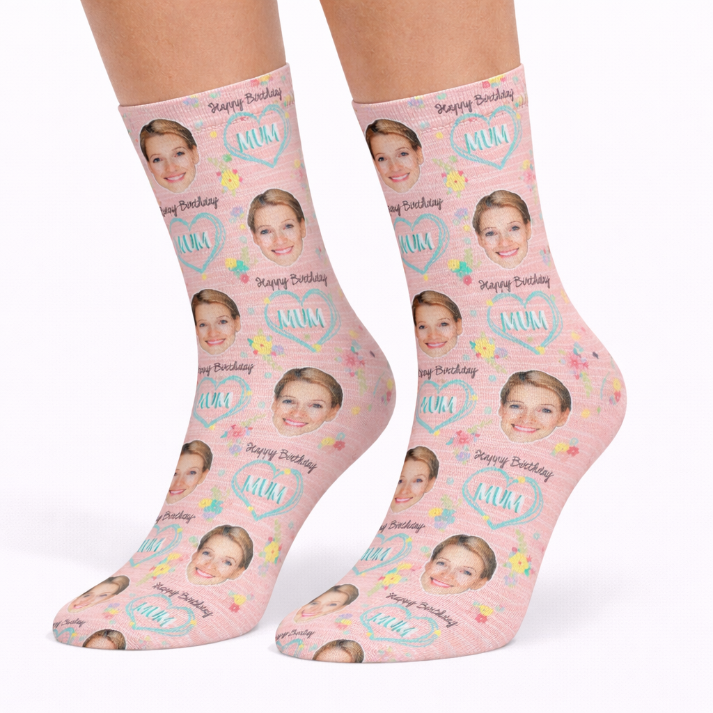 Happy Birthday Mom Custom Socks