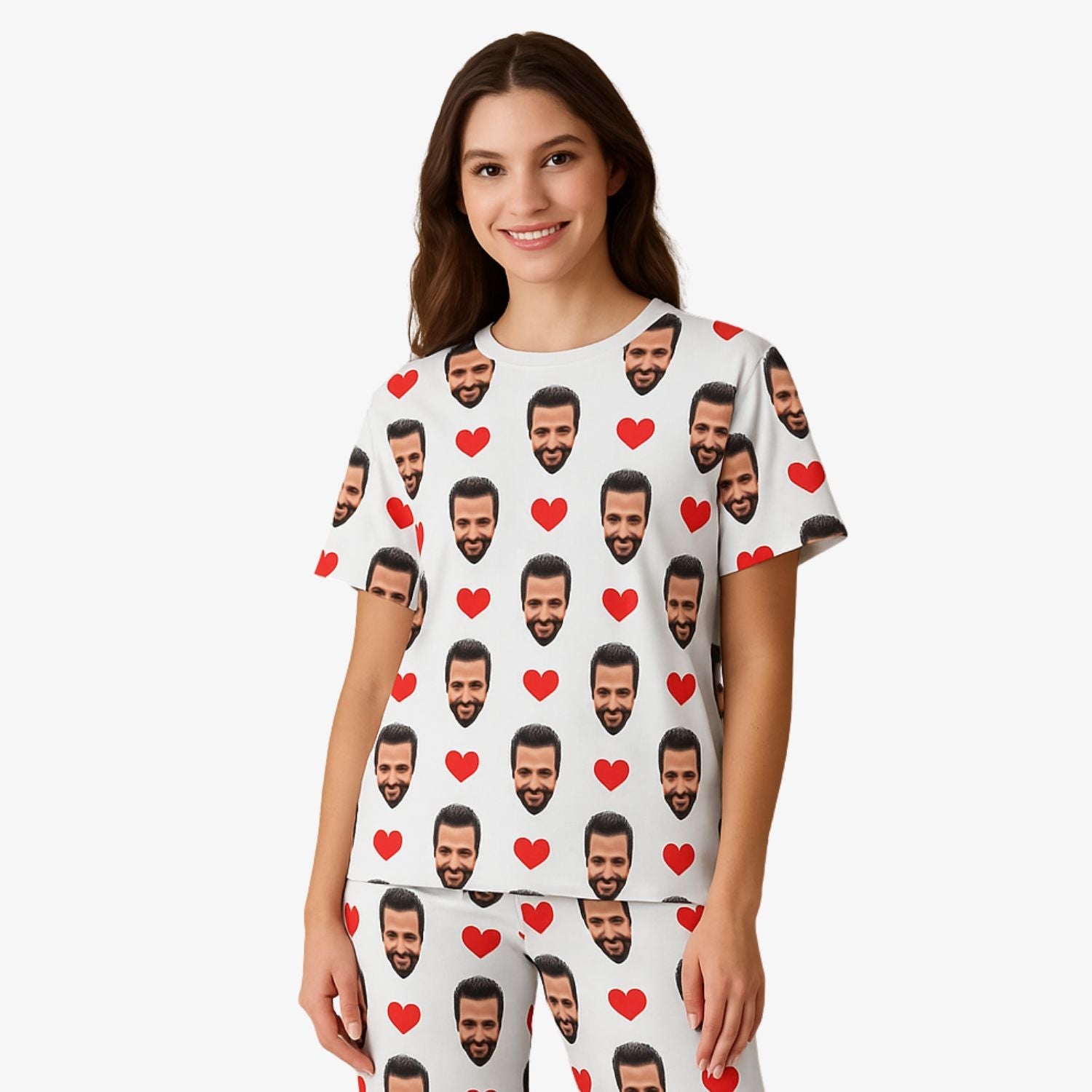 Women's Love Hearts Custom Pajamas - Pants Set
