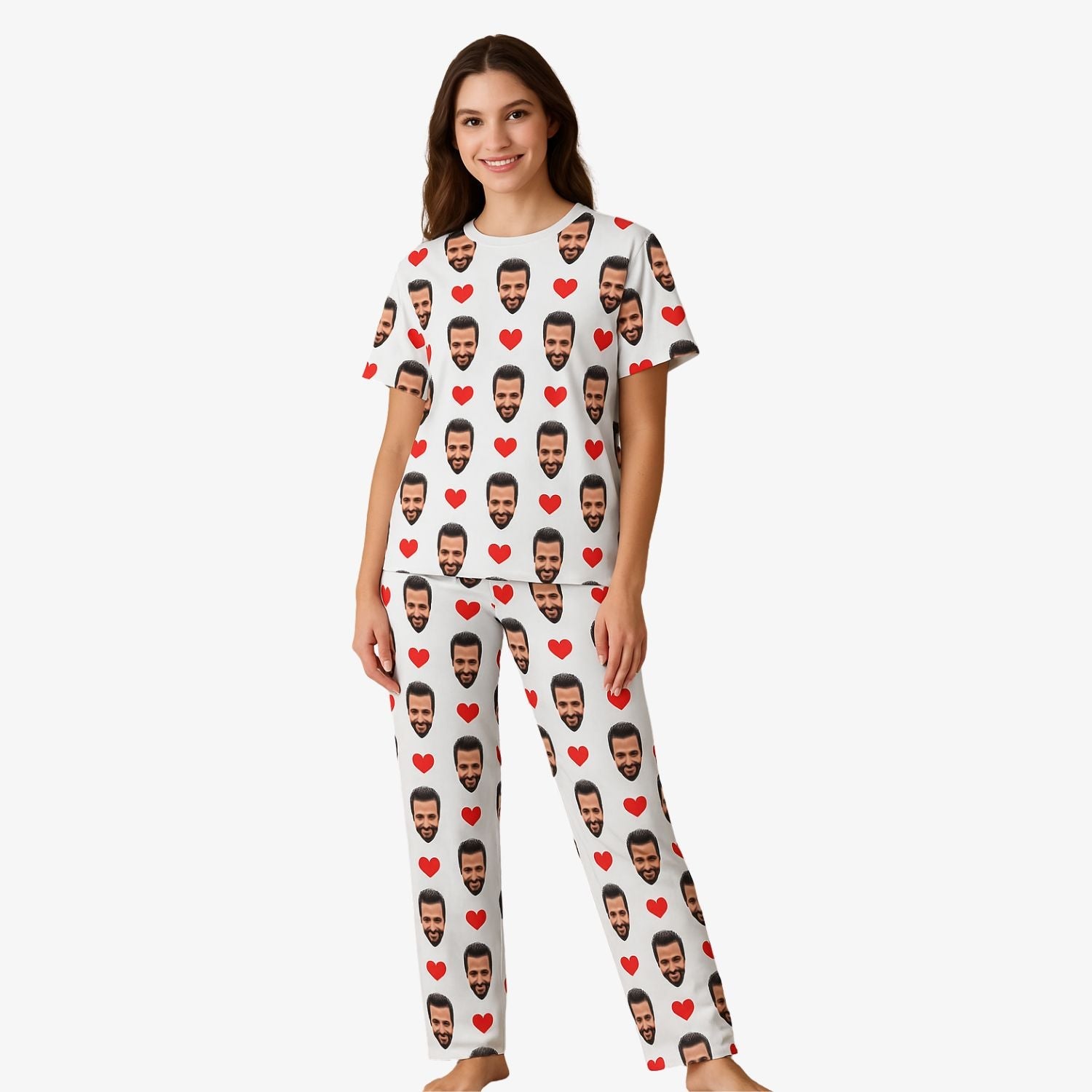 Women's Love Hearts Custom Pajamas - Pants Set