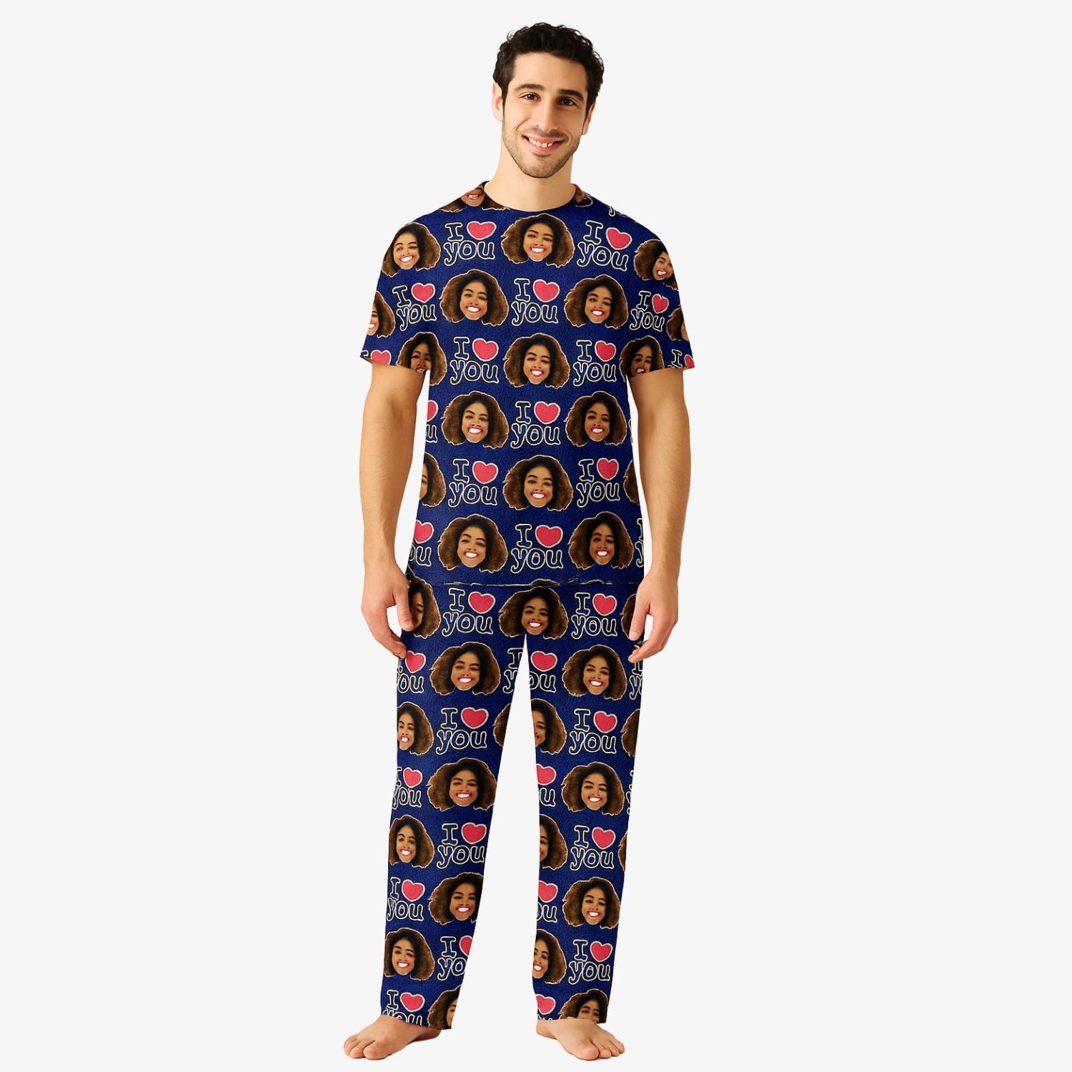 Men's I Heart You Custom Pajamas - Pants Set