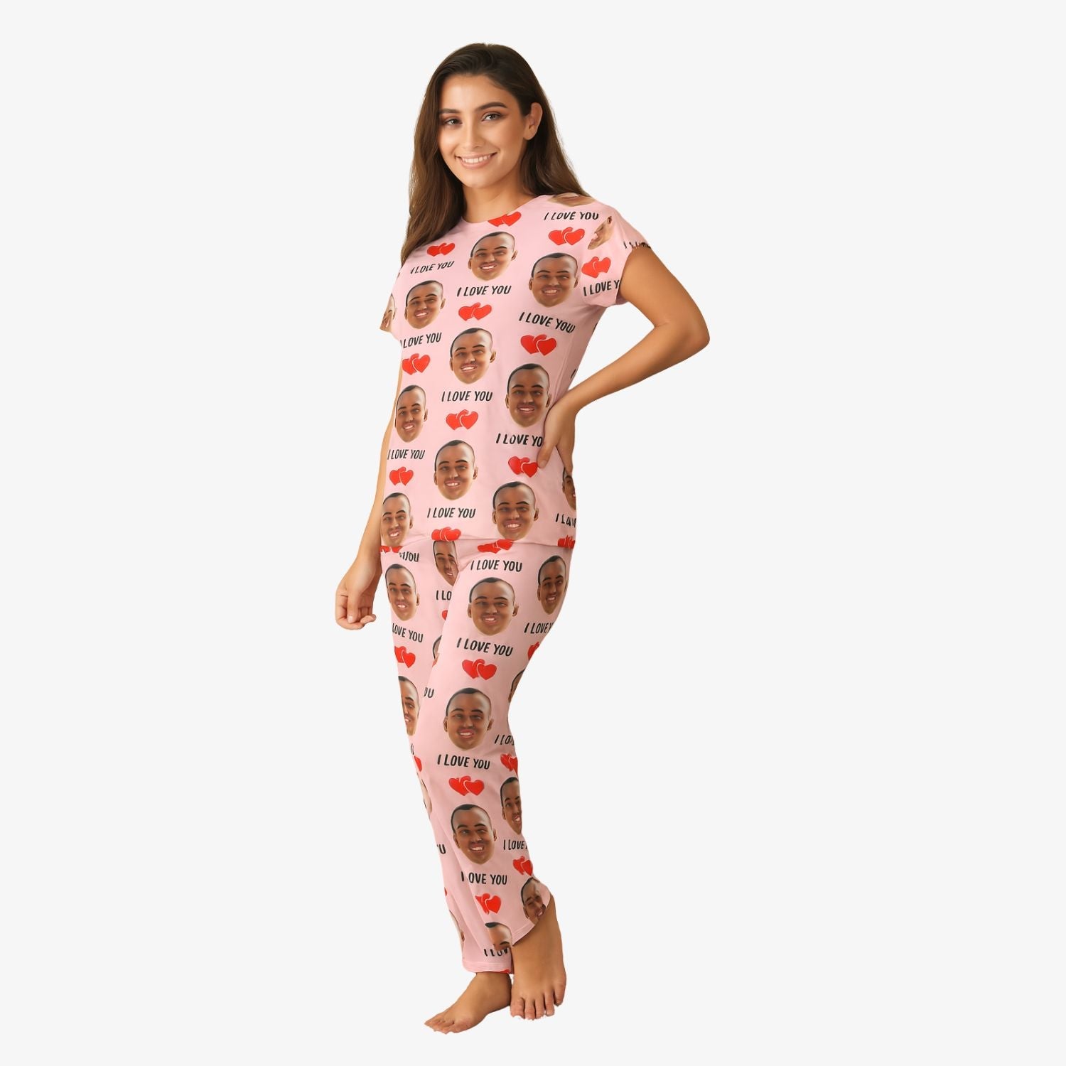 Women's I Love You Custom Pajamas - Pants Set