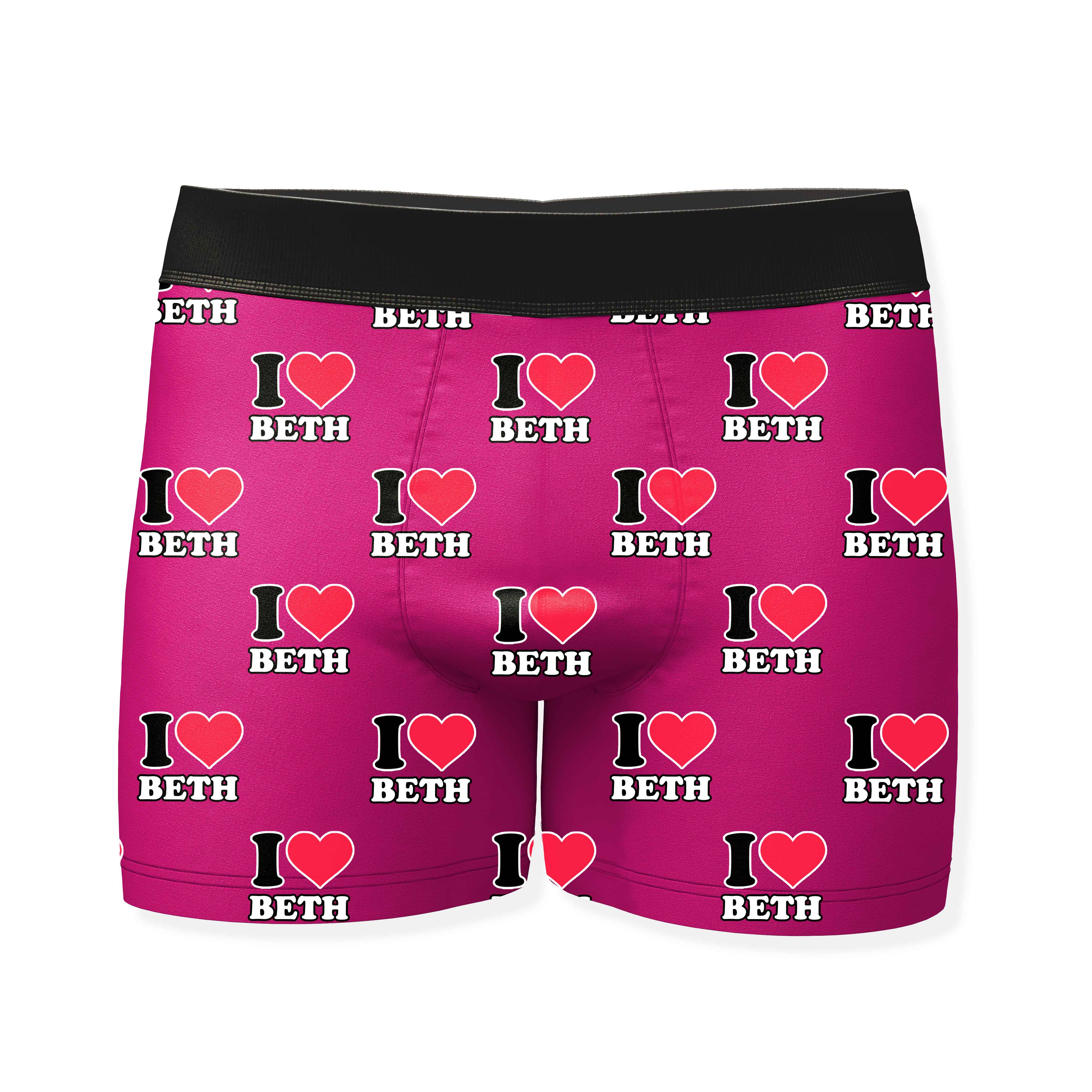 I Heart Name Personalized Boxers