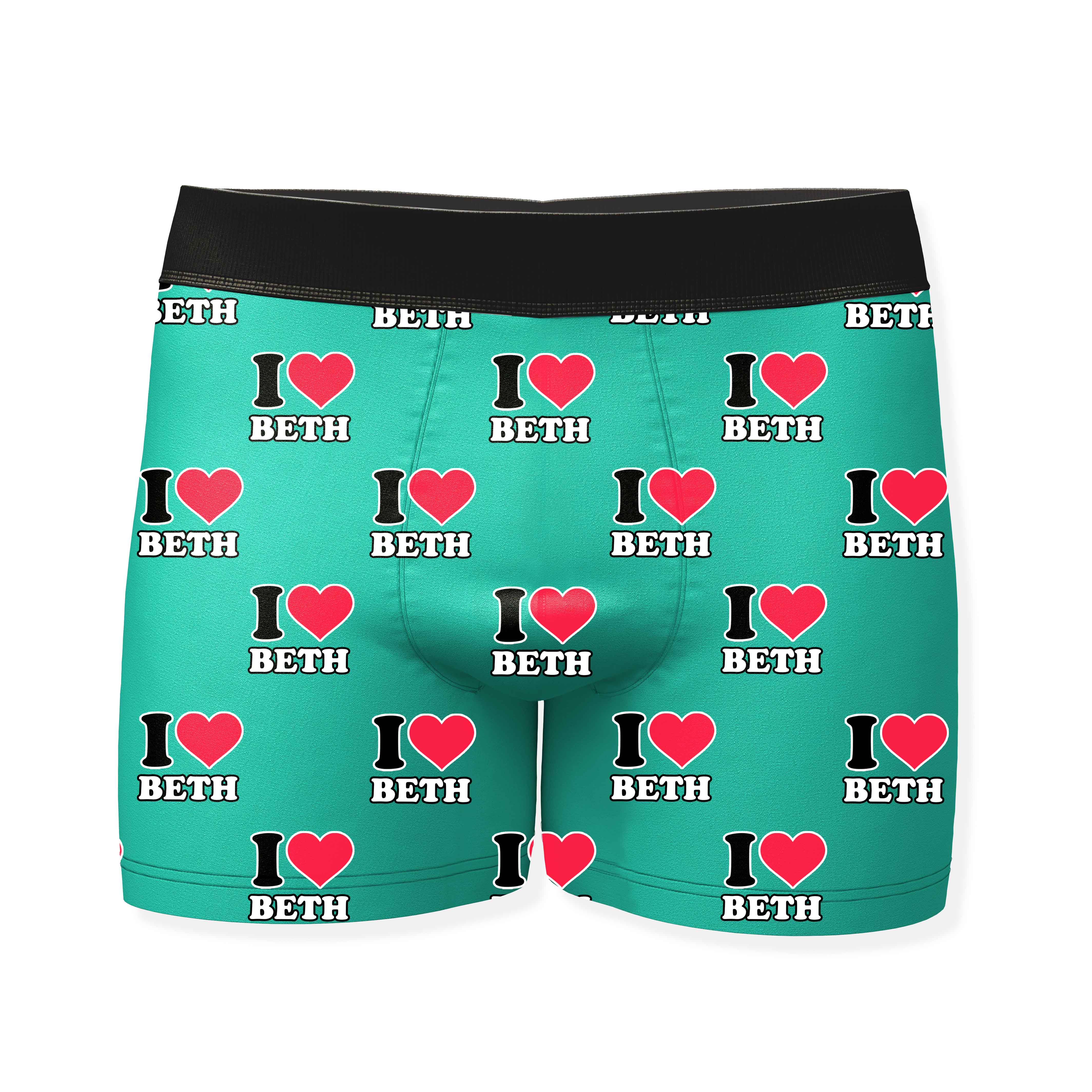I Heart Name Personalized Boxers