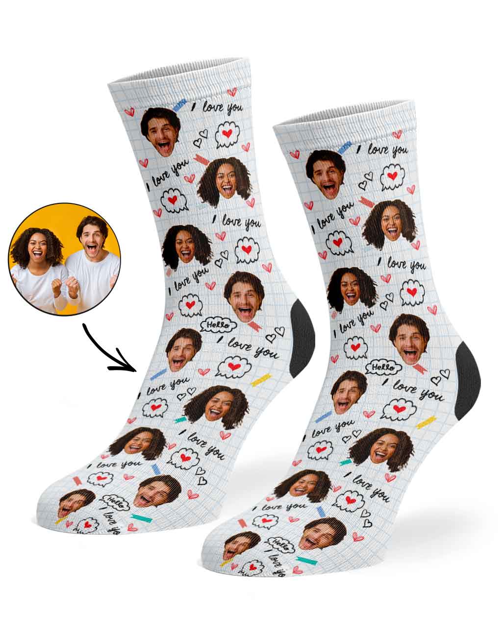 I Love You Personalized Custom Socks