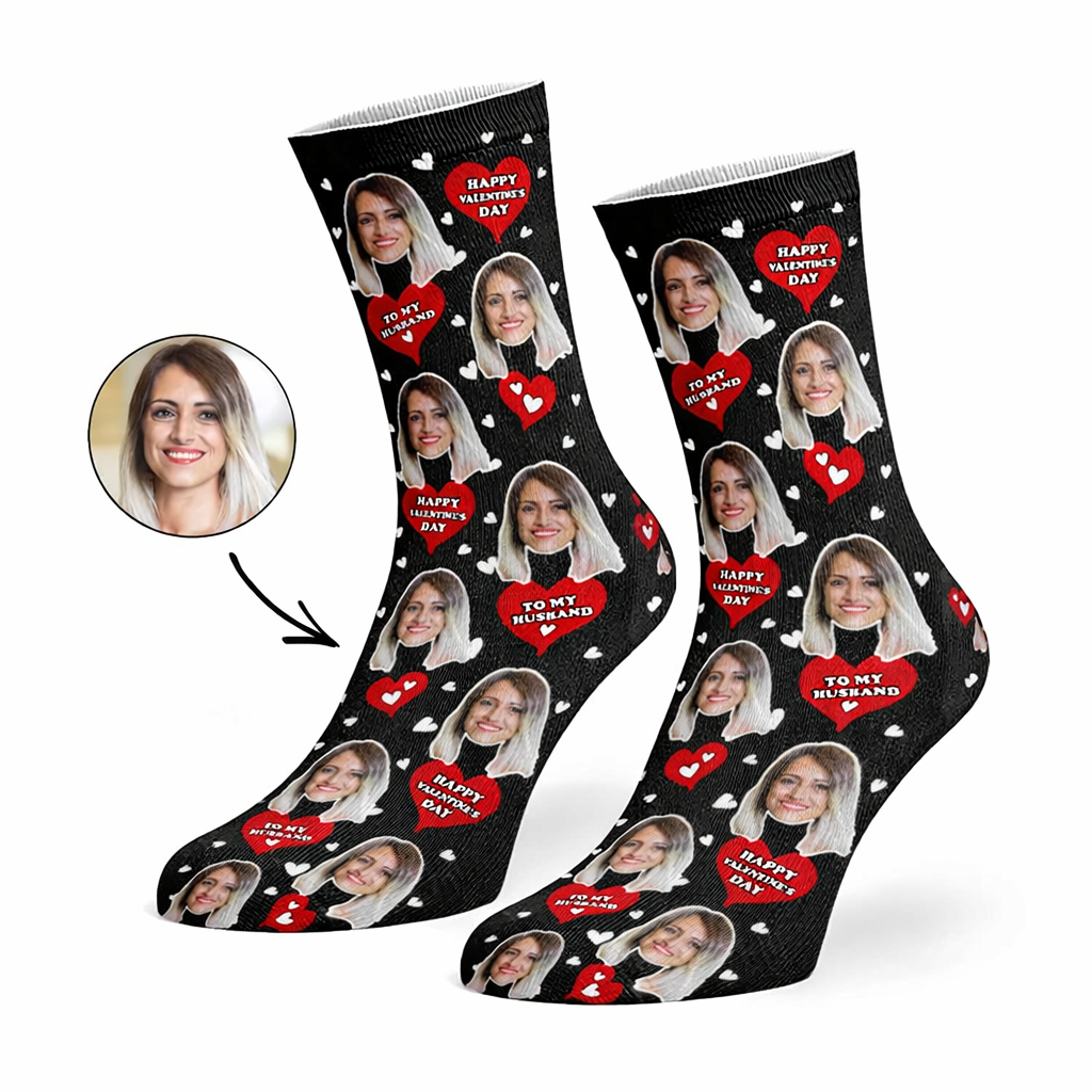 Happy Valentines Husband Custom Socks