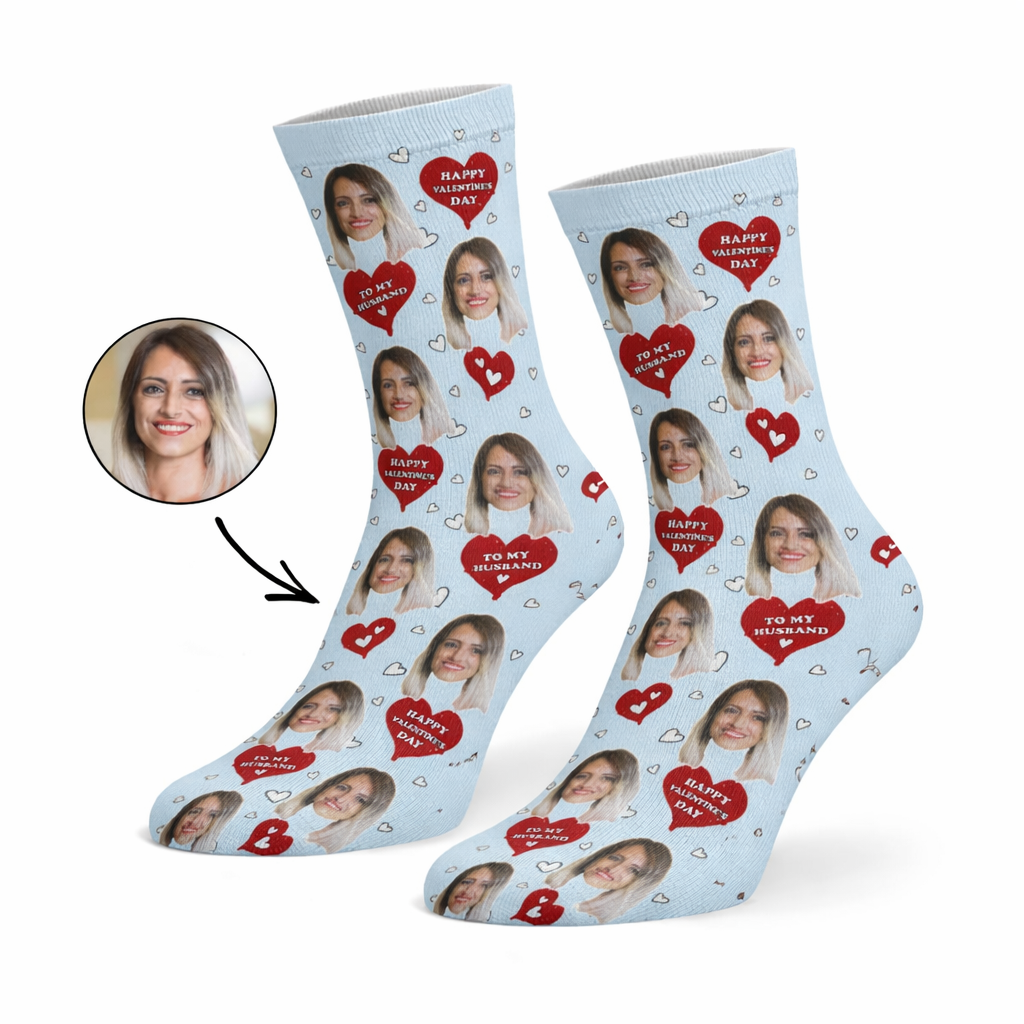 Happy Valentines Husband Custom Socks