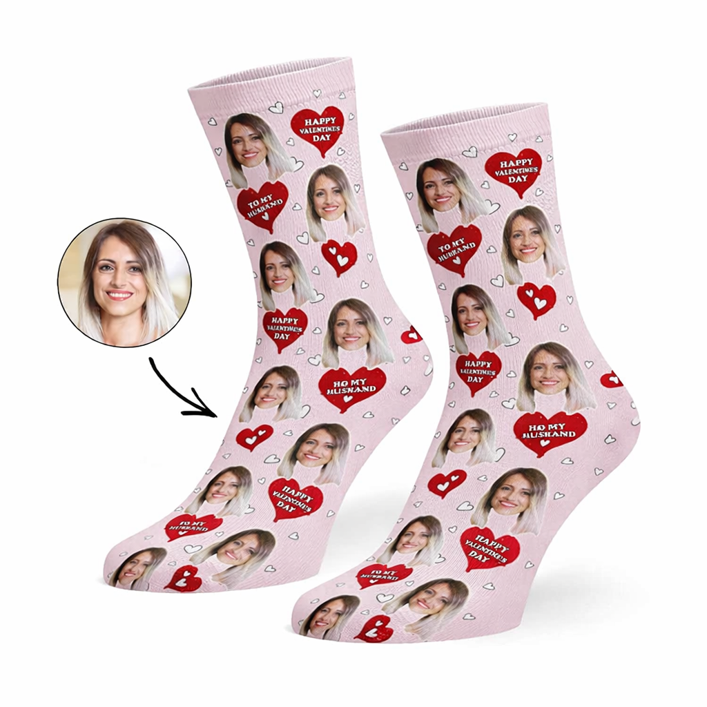 Happy Valentines Husband Custom Socks