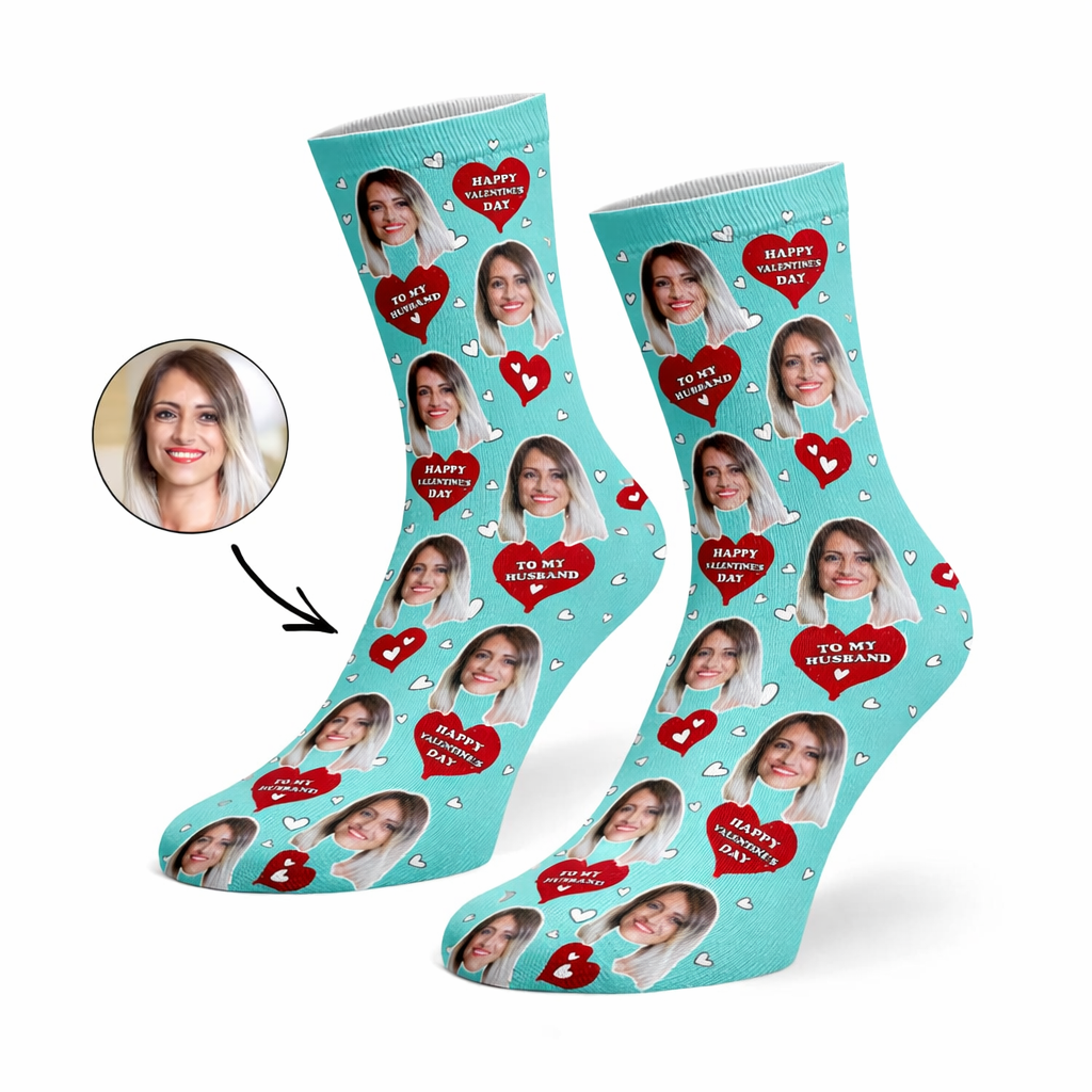 Happy Valentines Husband Custom Socks