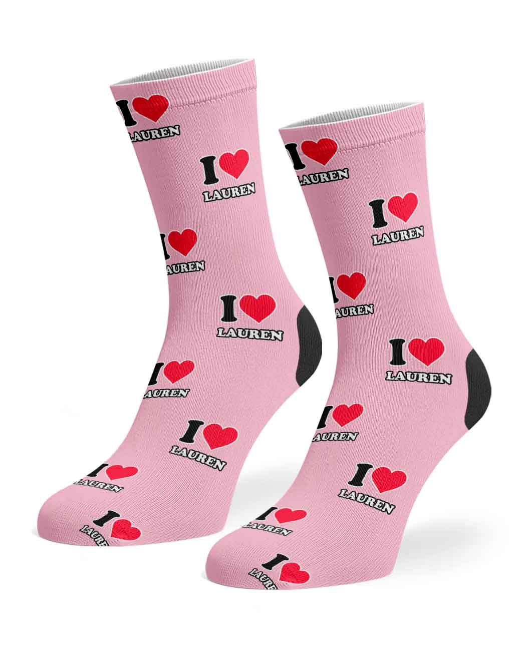 I Heart Name Custom Socks