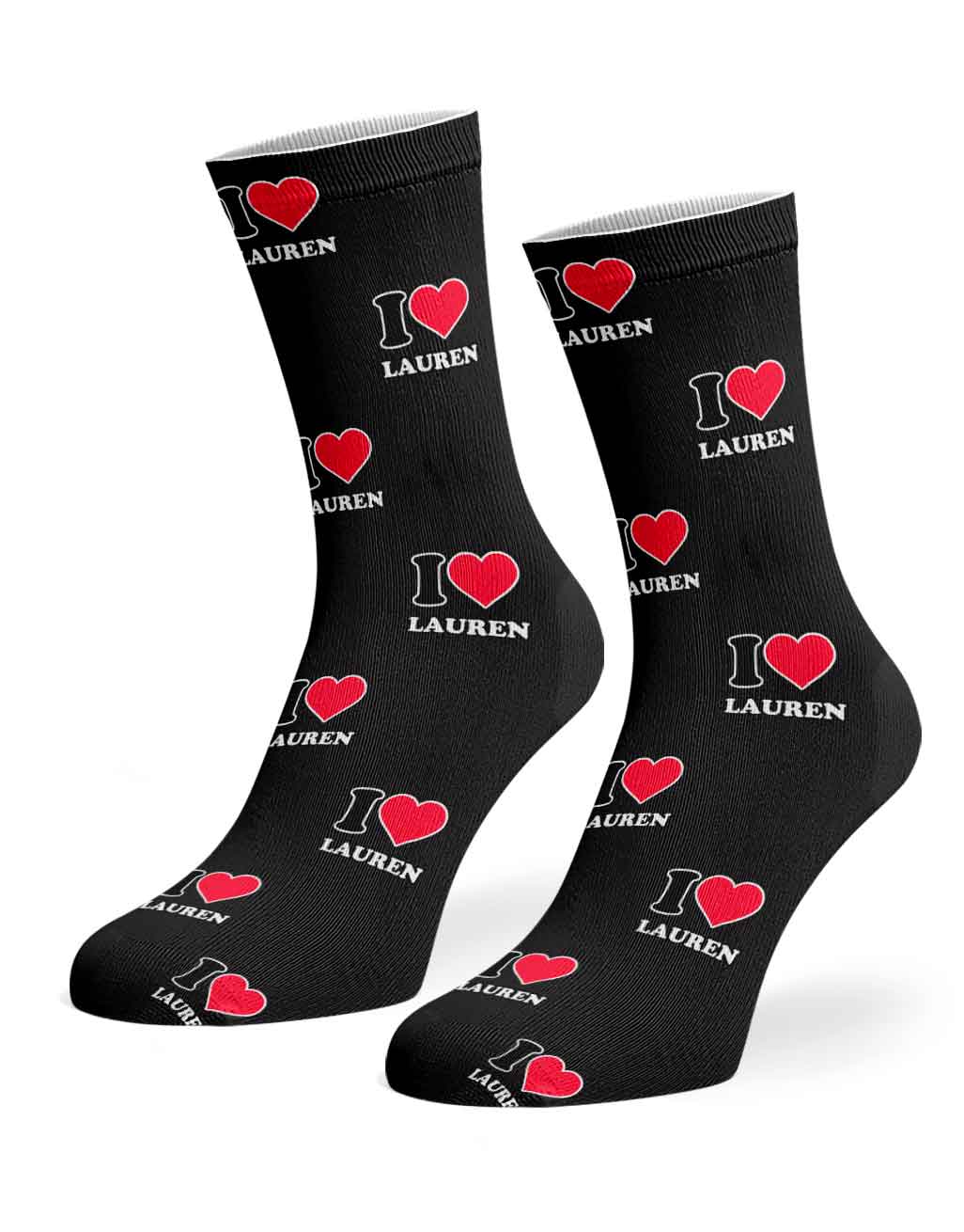 I Heart Name Custom Socks