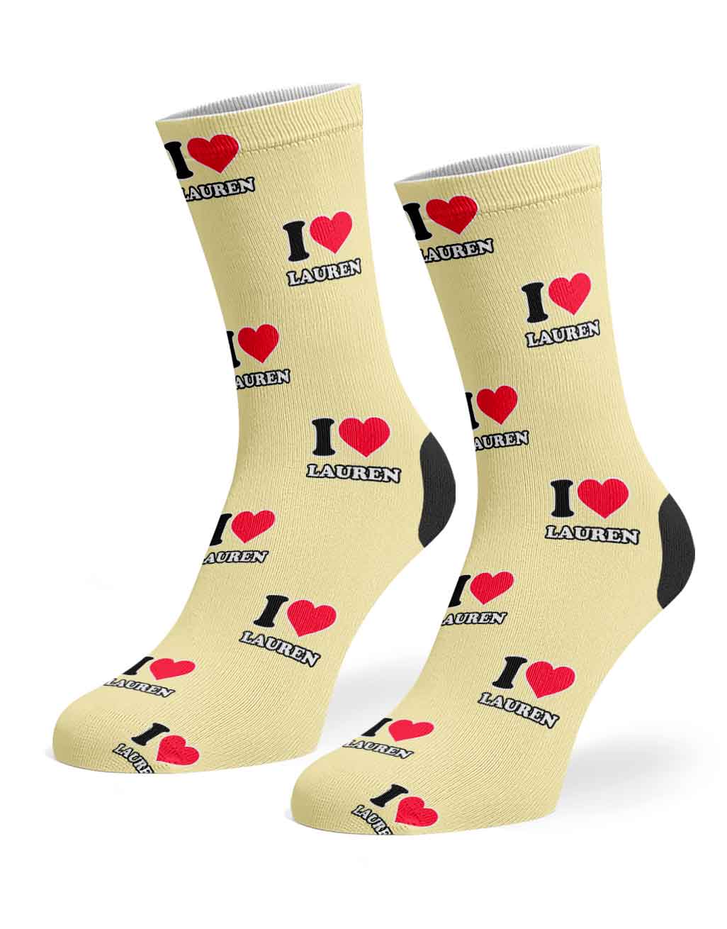I Heart Name Custom Socks