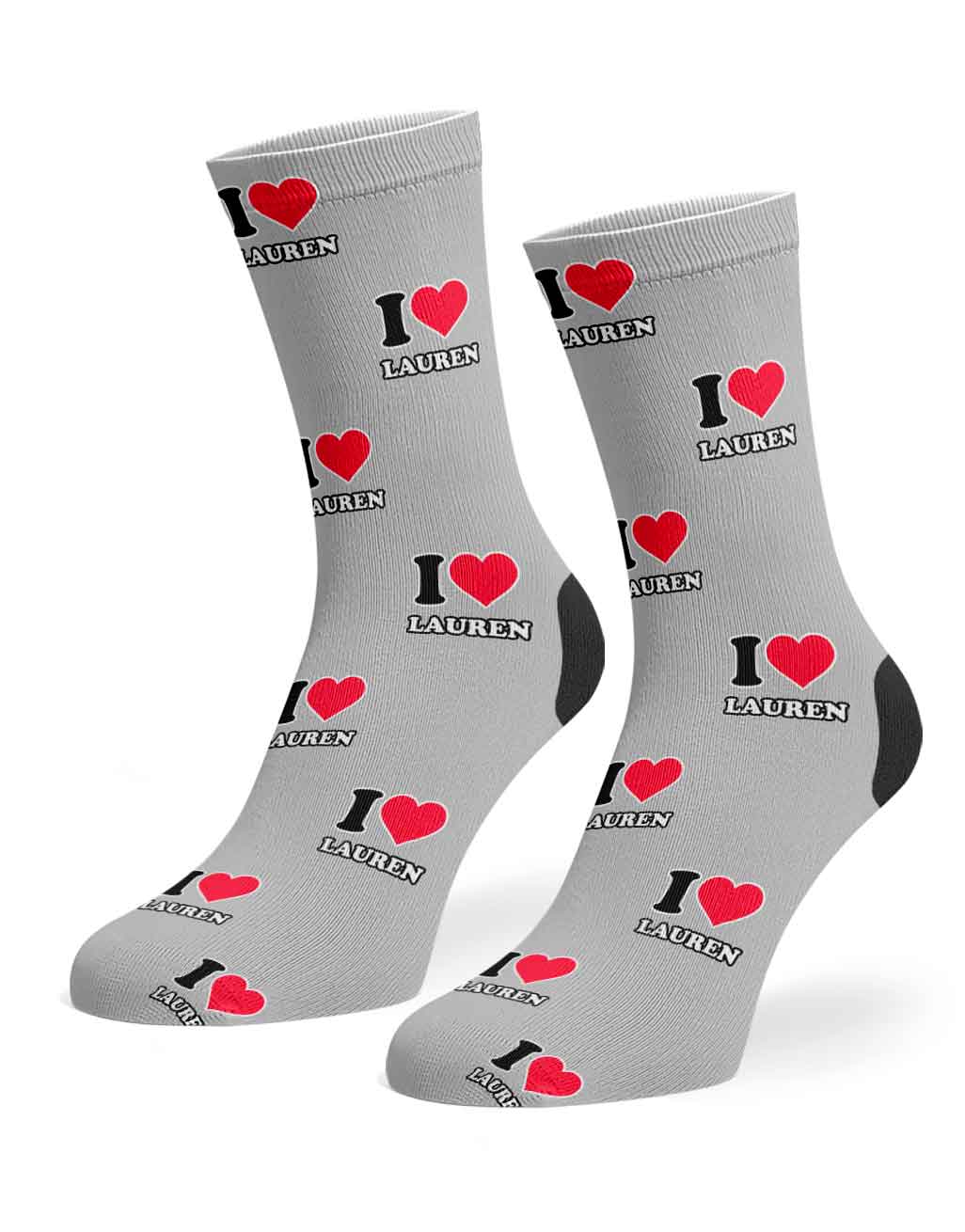 I Heart Name Custom Socks