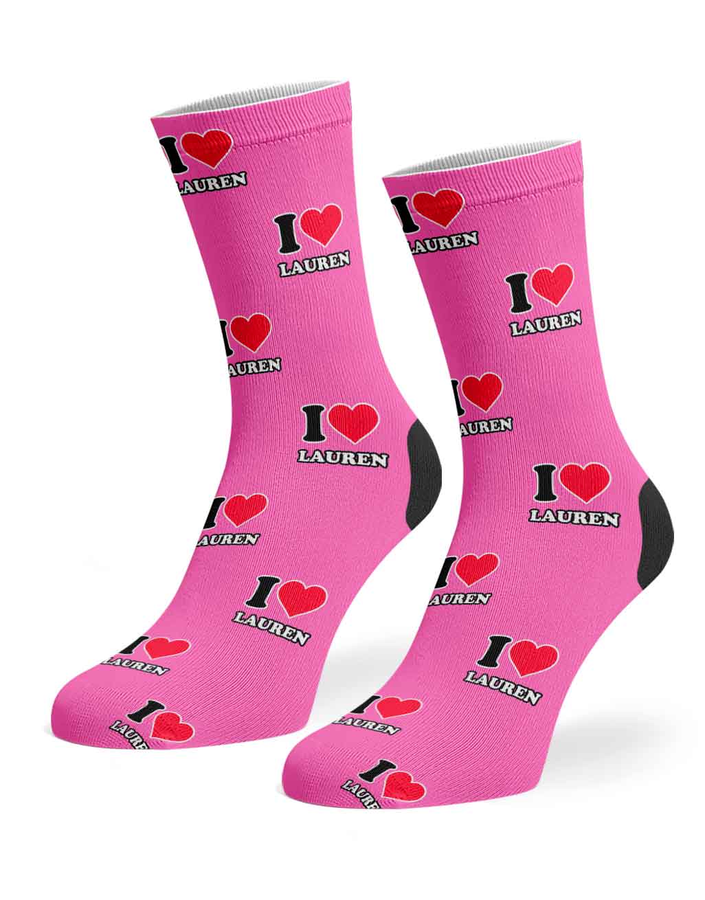 I Heart Name Custom Socks