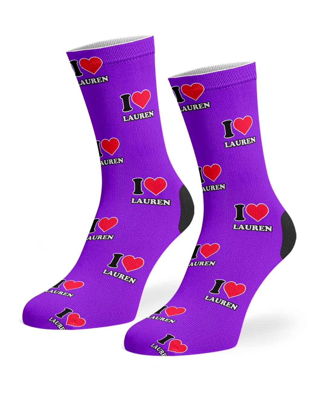I Heart Name Custom Socks