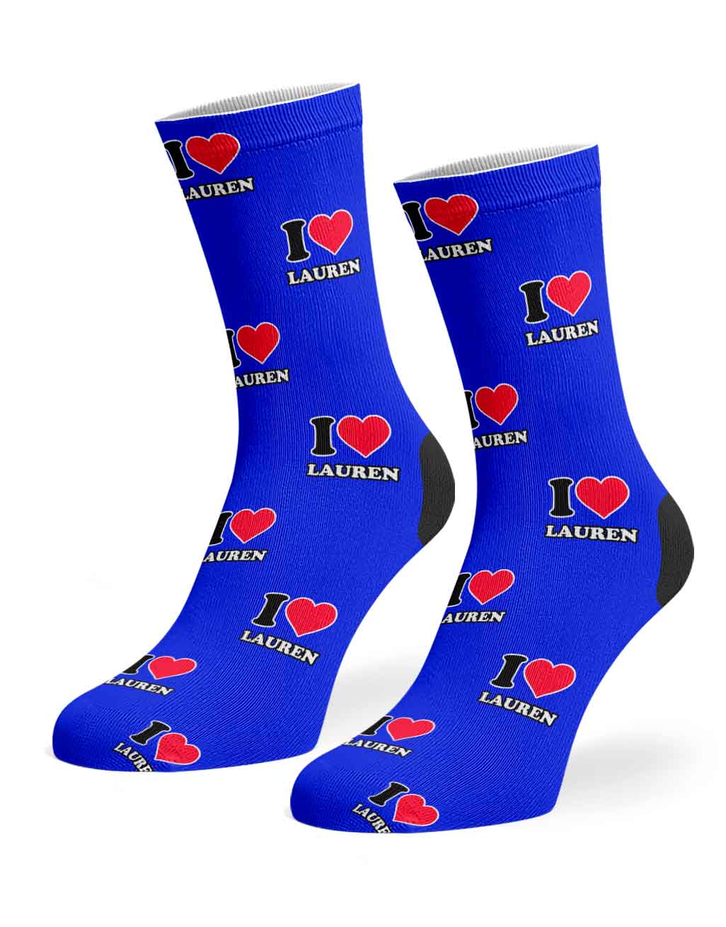 I Heart Name Custom Socks