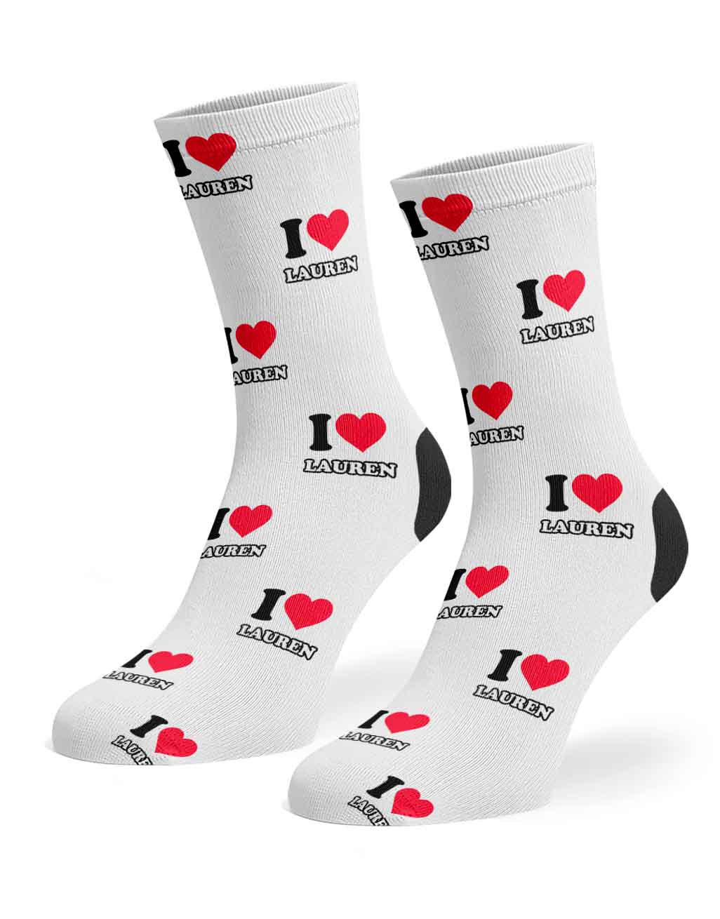 I Heart Name Custom Socks