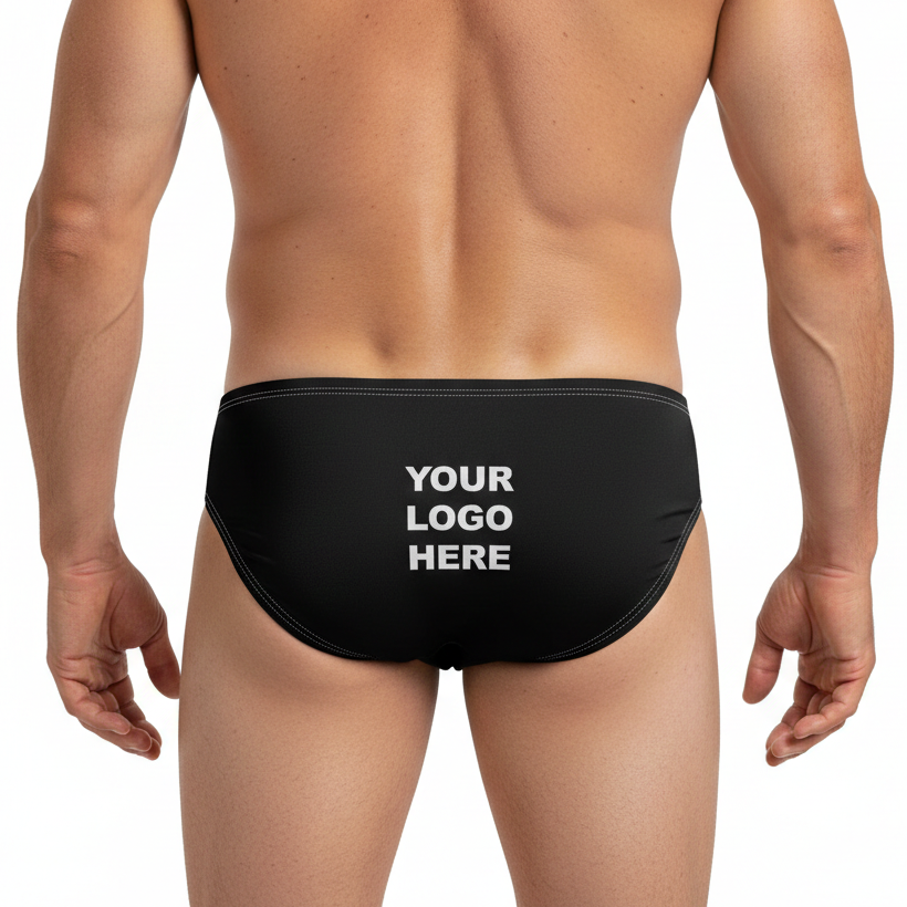 Logo Front & Back Custom Swim Trunks