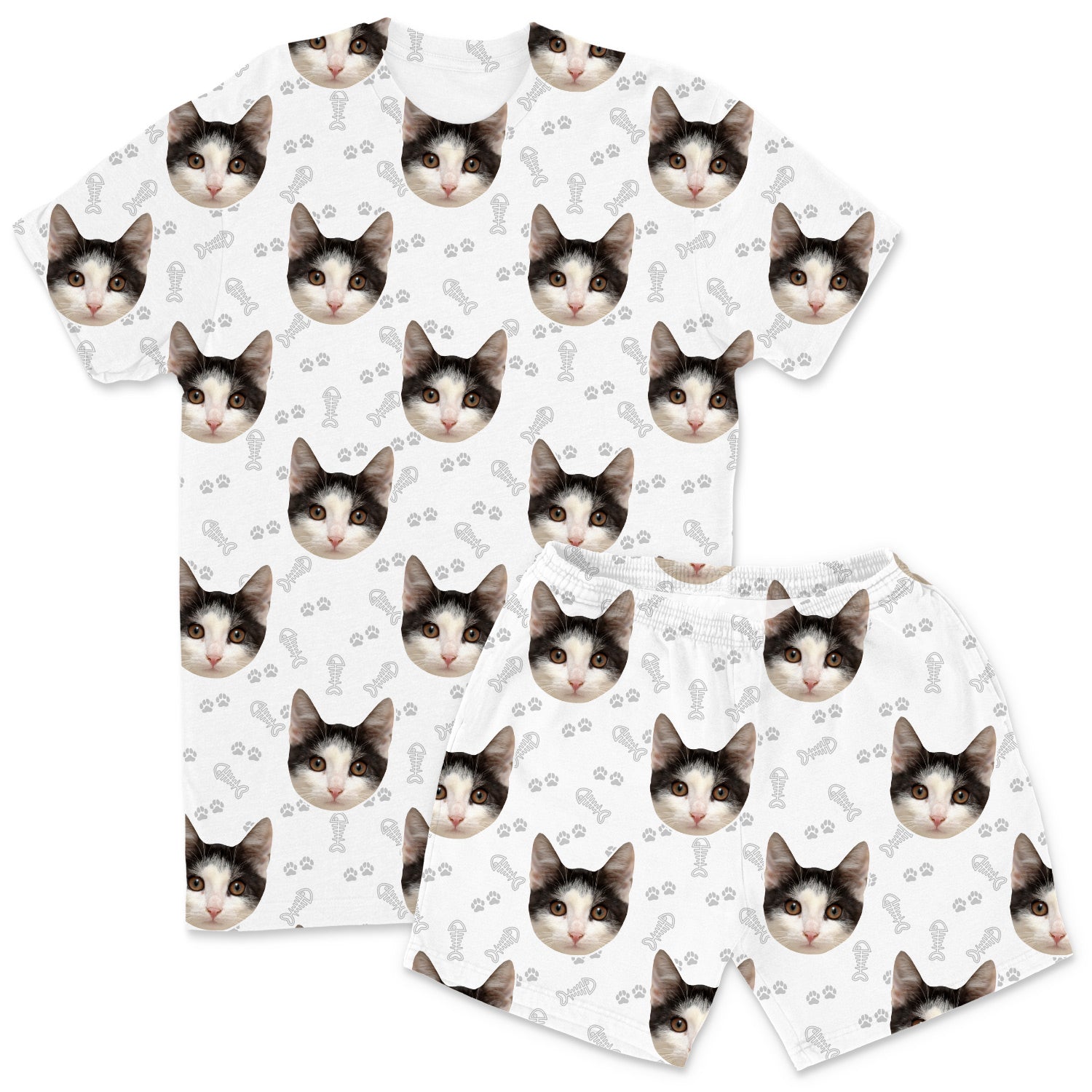 Your Cat Men's Custom Pajamas - Shorts Set