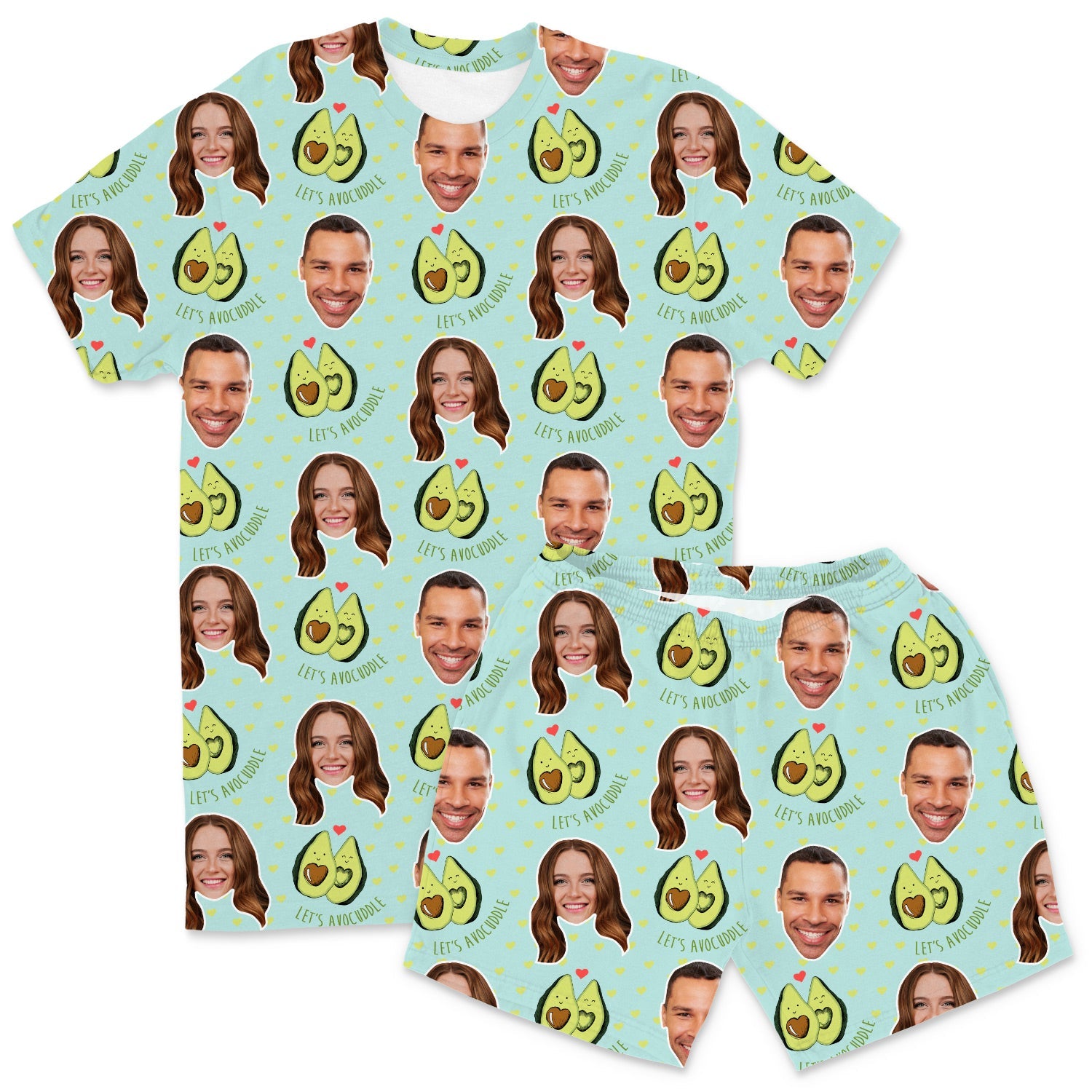 Let's Avocuddle Custom Men's PJ Shorts Set