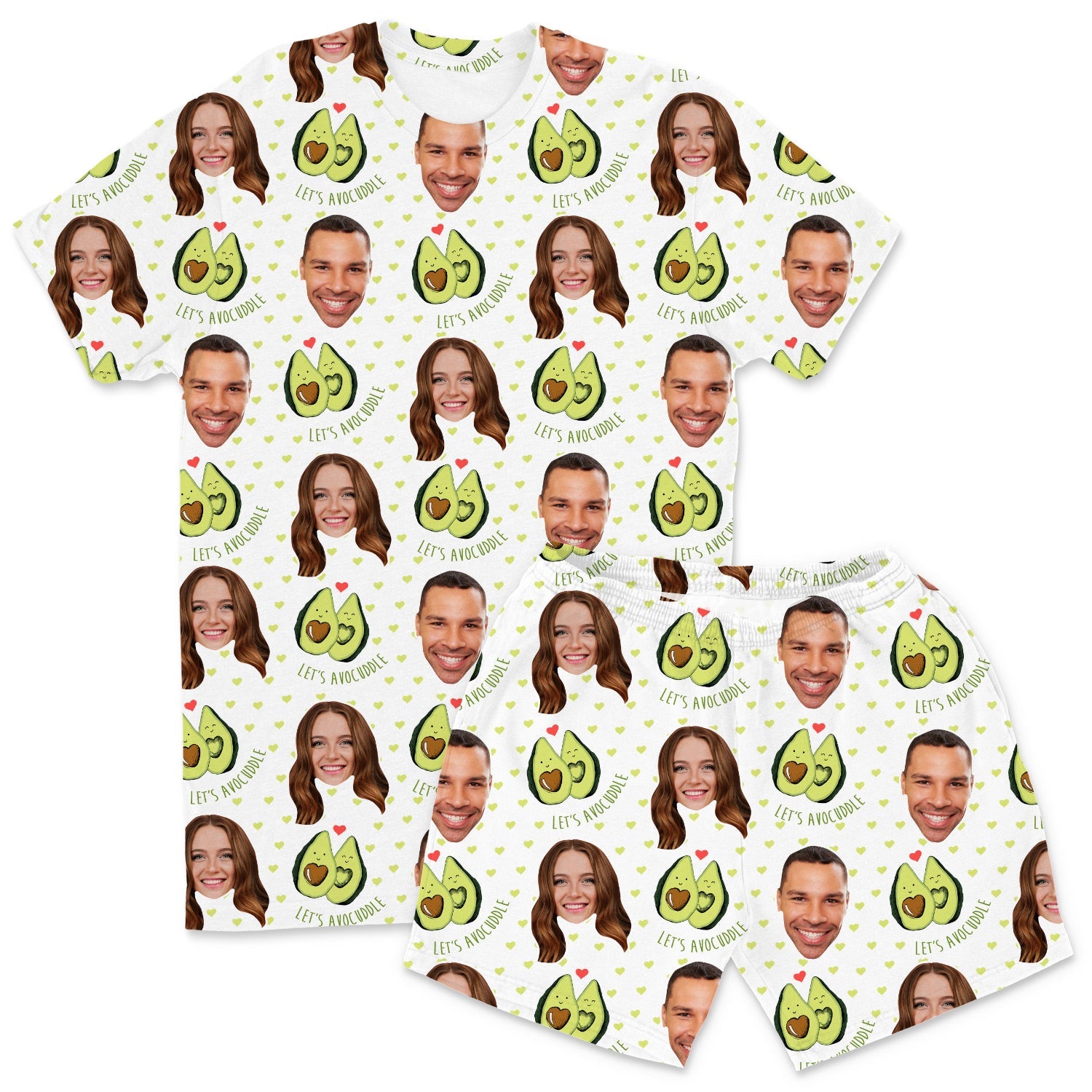 Men's Let's Avocuddle Custom PJs - Shorts Set