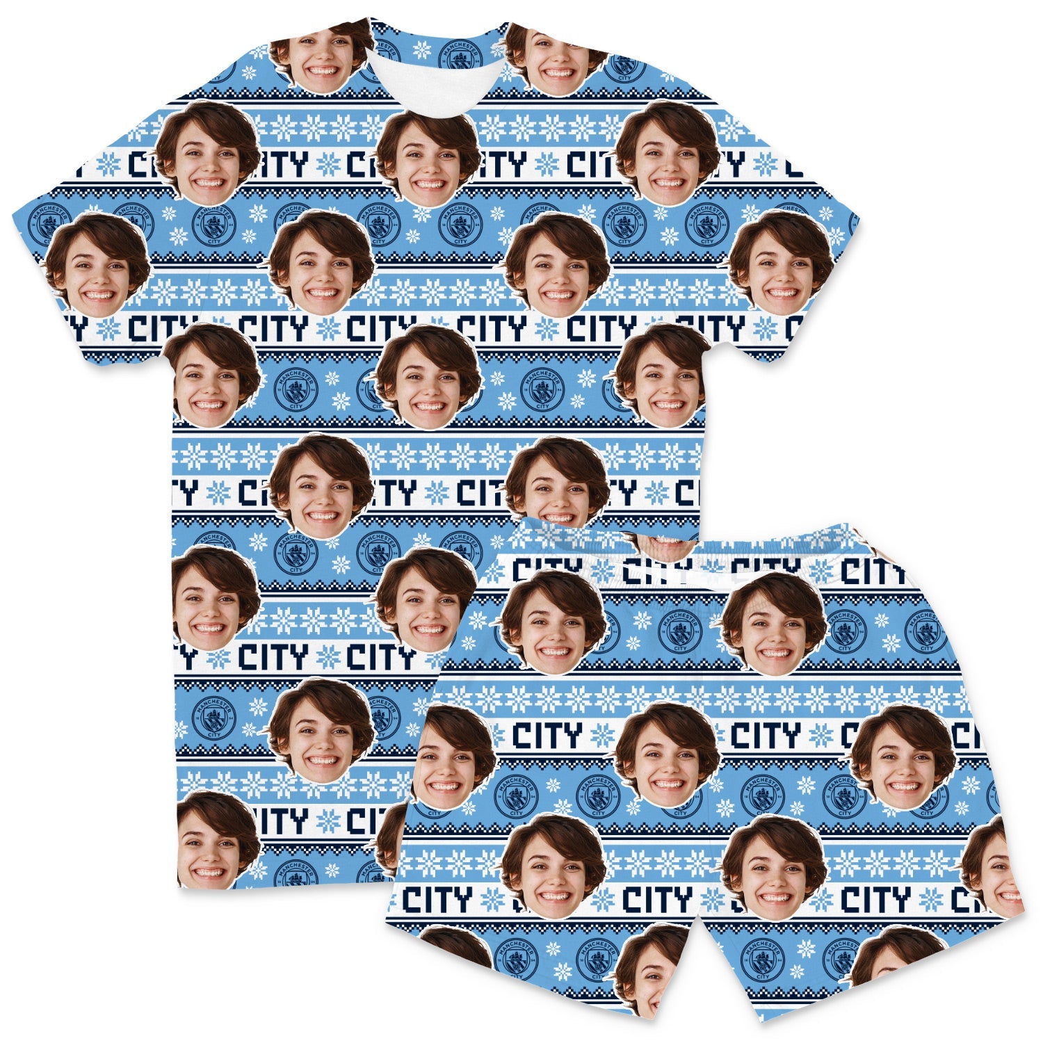 Custom Men's Pajamas - Xmas Man City Men's PJ Shorts Set