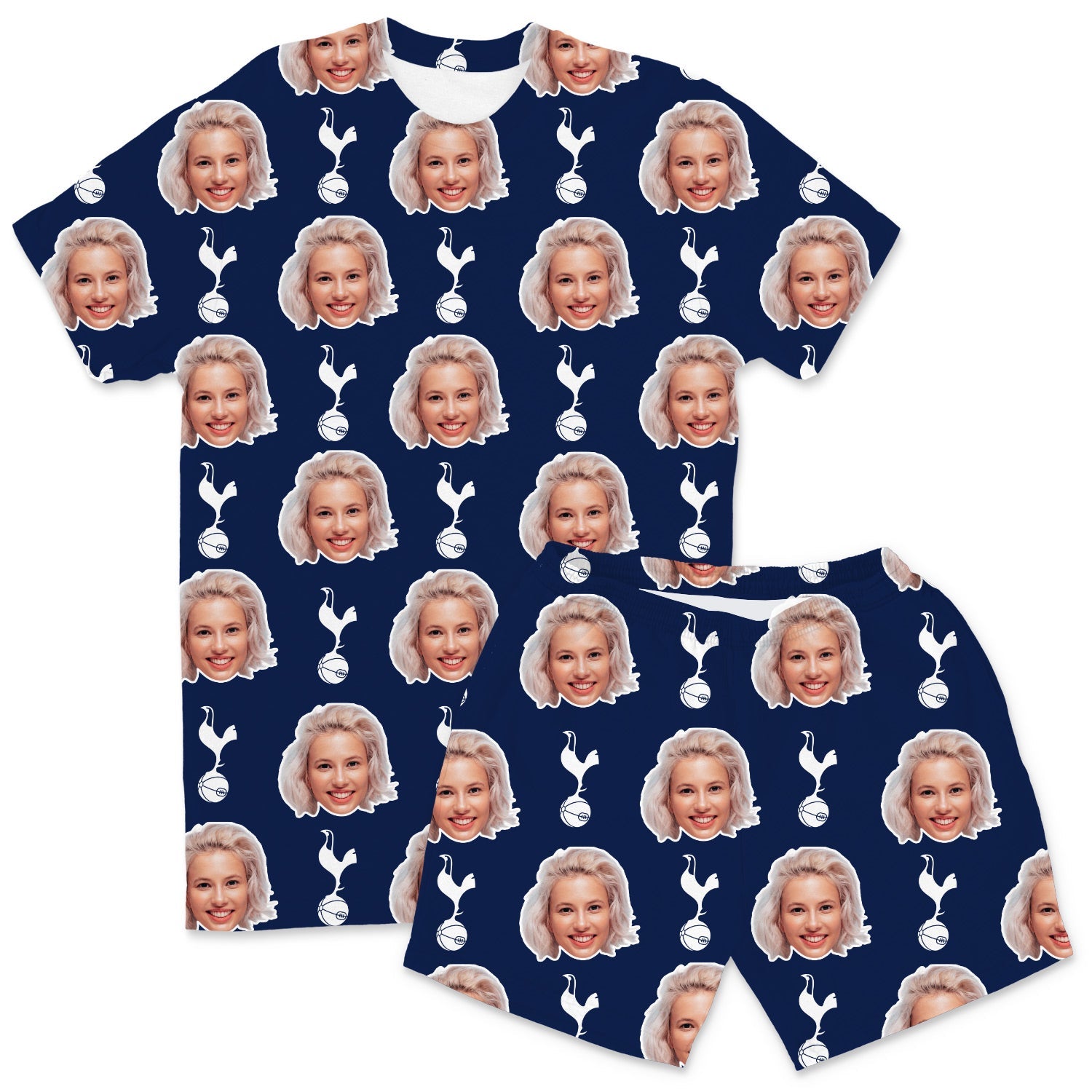 Custom Men's Pajamas - Spurs Navy Men's PJ Shorts Set