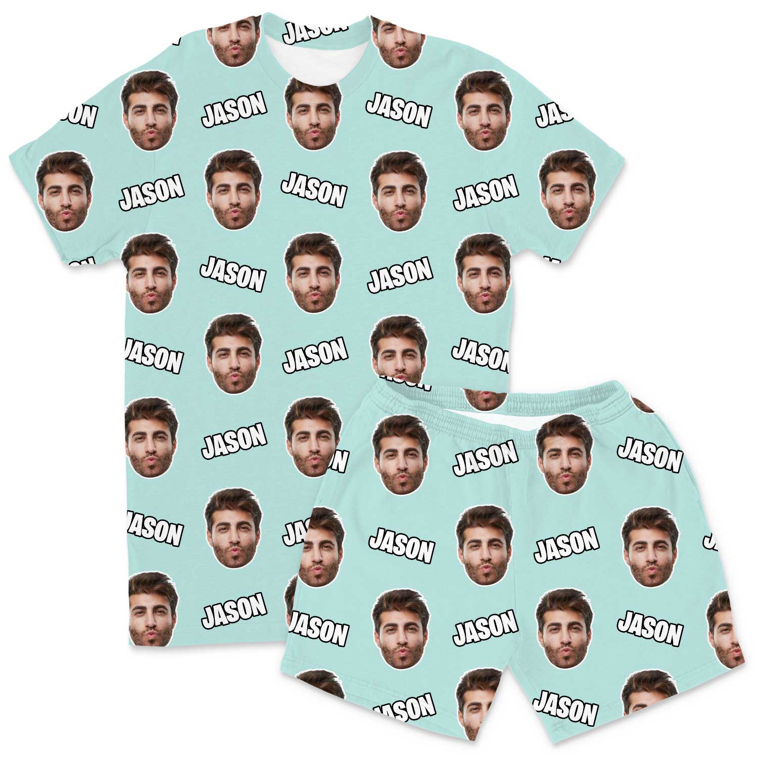 Your Face & Name Men's Custom PJs - Shorts Set