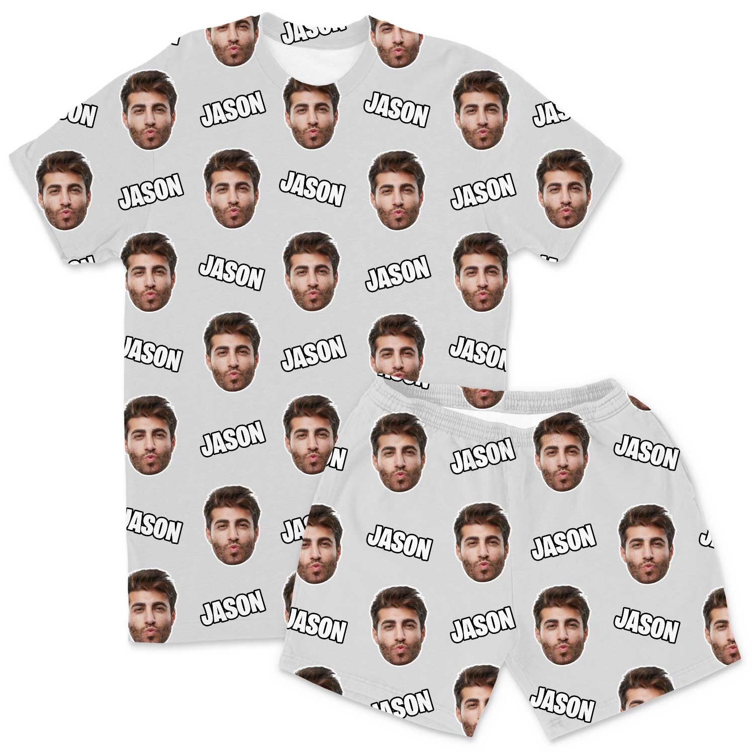 Your Face & Name Men's Custom PJs - Shorts Set