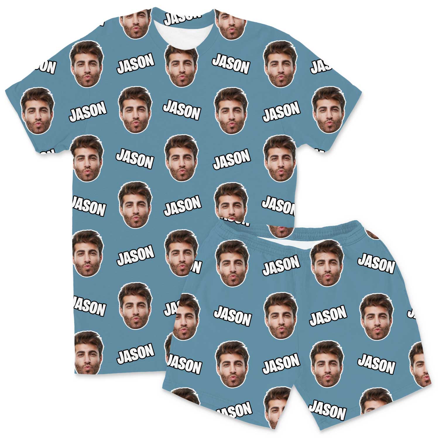 Your Face & Name Men's Custom PJs - Shorts Set