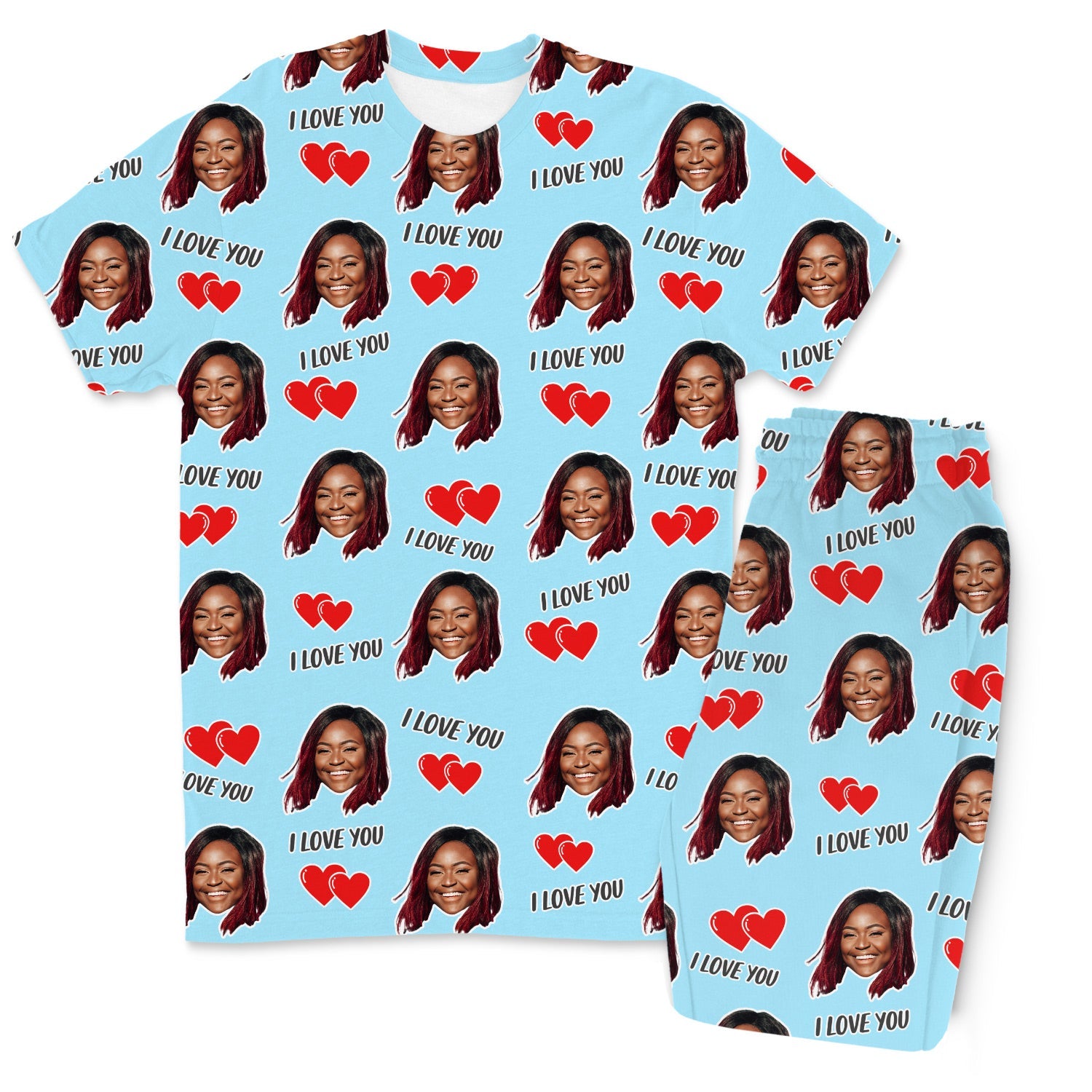 Men's I Love You Custom Pajamas - Pants Set