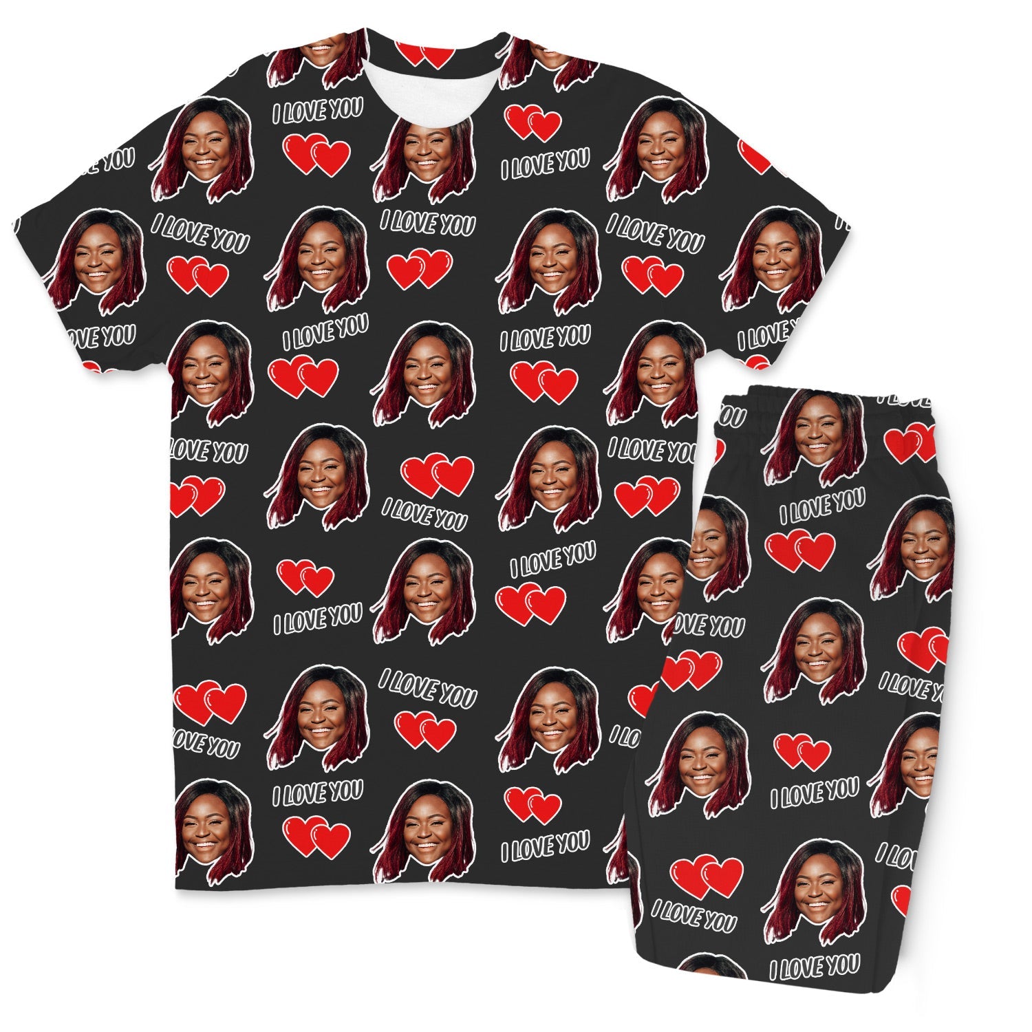 Men's I Love You Custom Pajamas - Pants Set