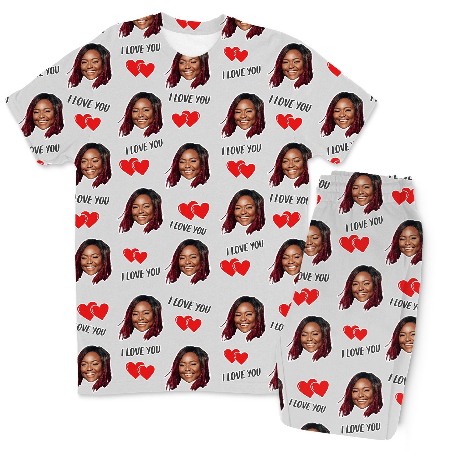 Men's I Love You Custom Pajamas - Pants Set