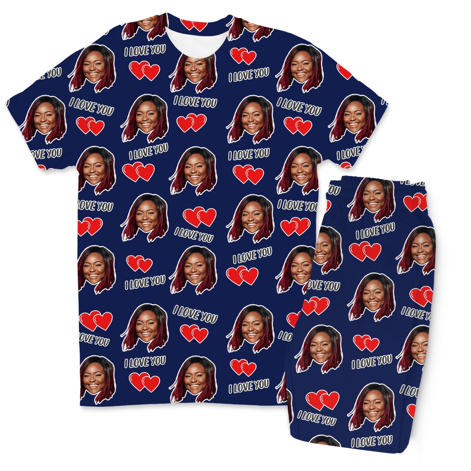 Men's I Love You Custom Pajamas - Pants Set