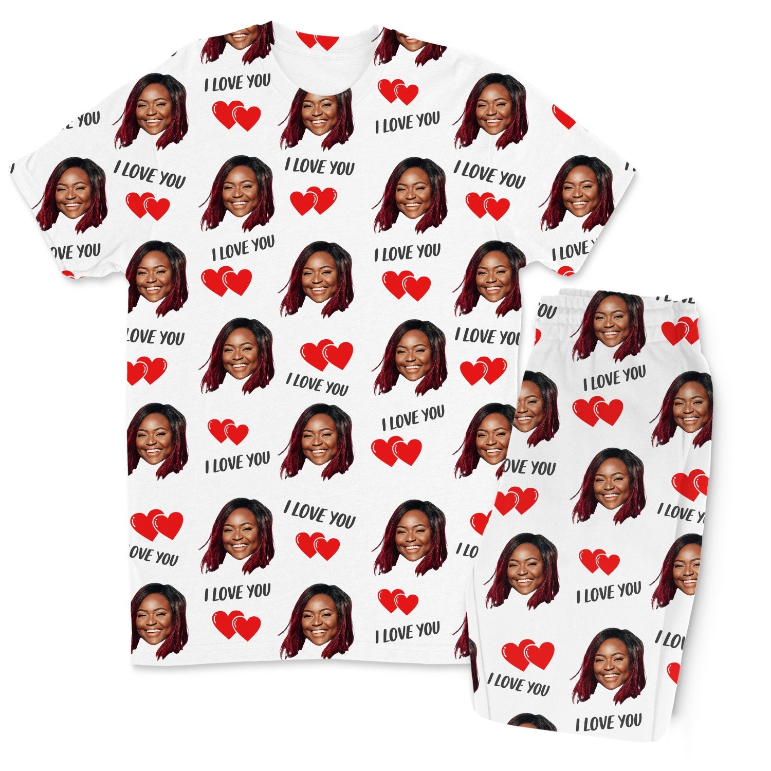 Men's I Love You Custom Pajamas - Pants Set