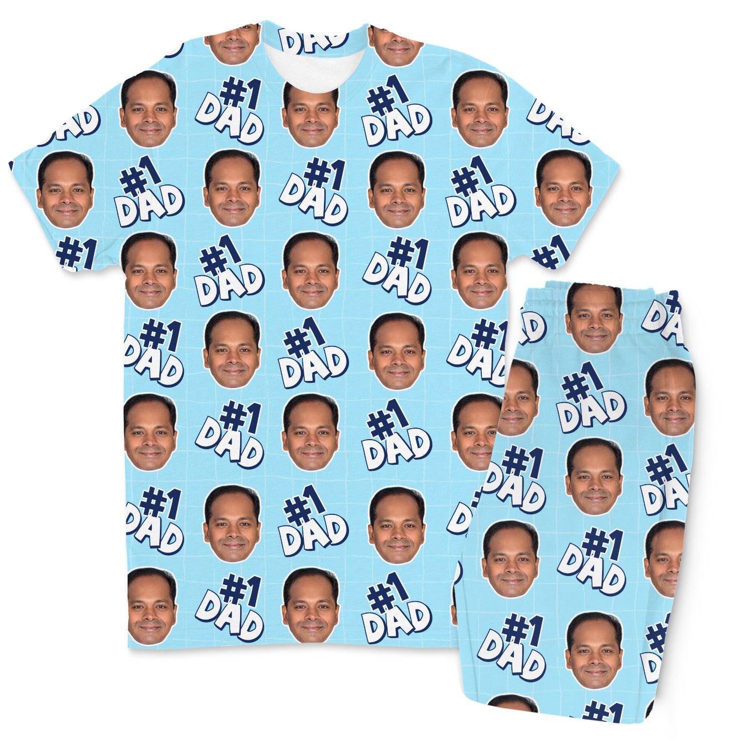 Men's Number 1 Dad Custom Pajamas - Pants Set