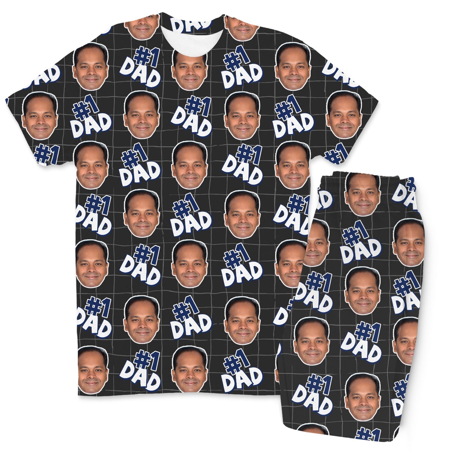 Men's Number 1 Dad Custom Pajamas - Pants Set