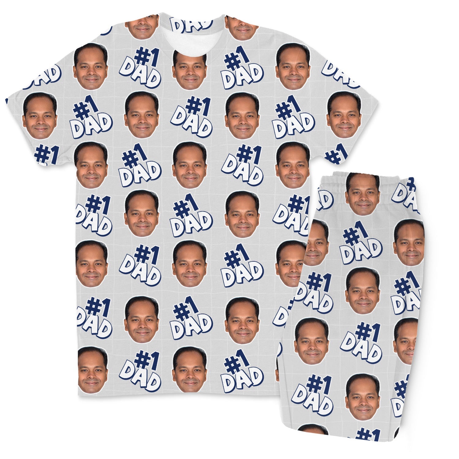 Men's Number 1 Dad Custom Pajamas - Pants Set