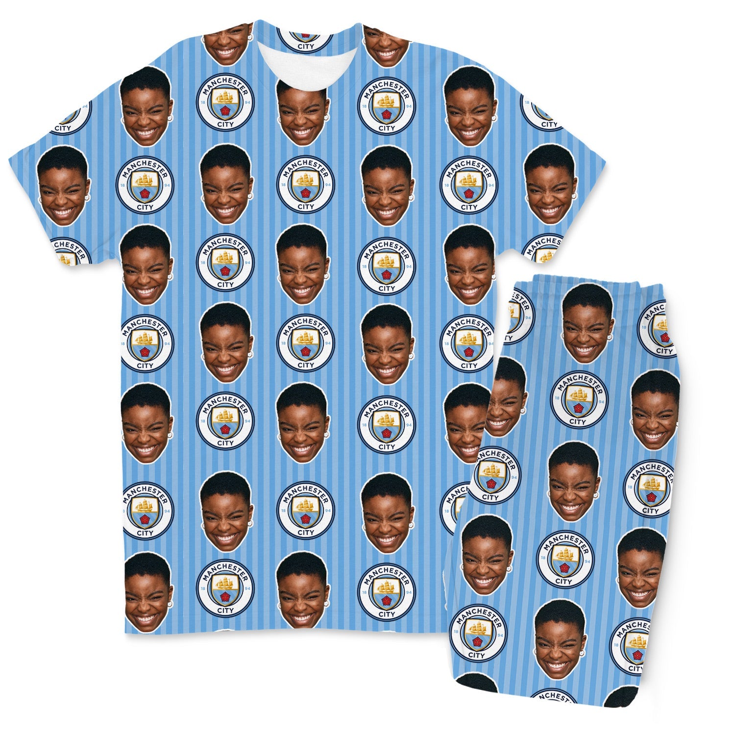 Man City Men's Custom Pajamas - Pants Set