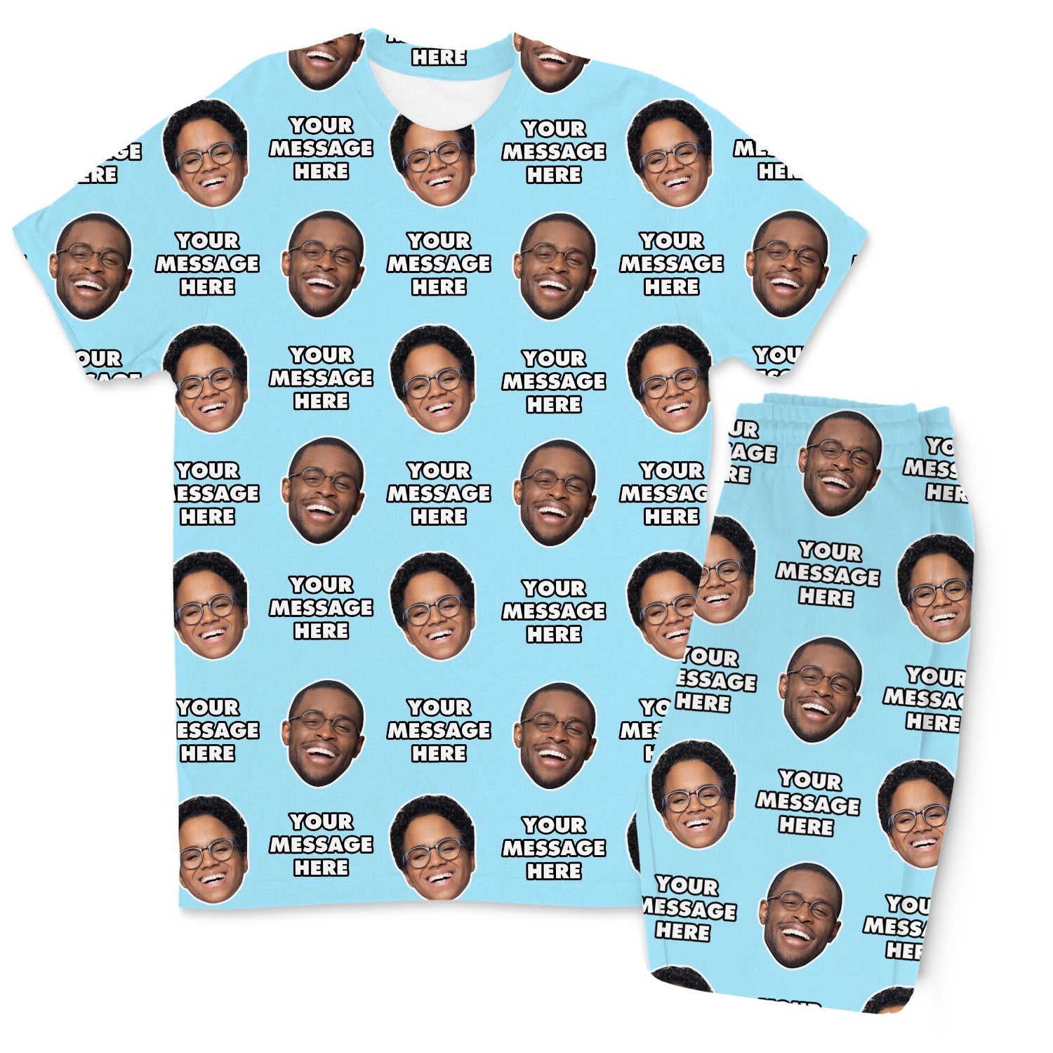 Your Face & Message Men's Custom PJs - Pants Set