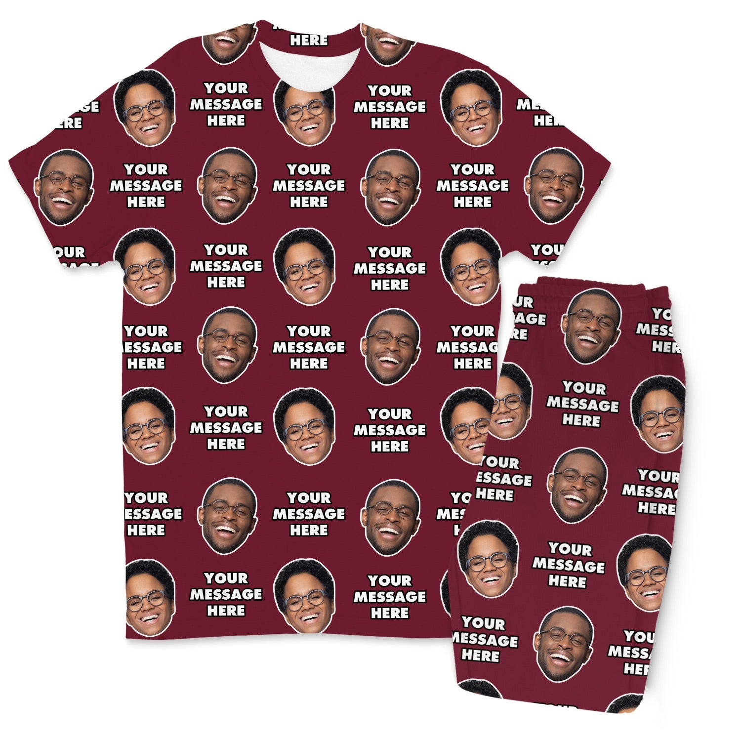 Your Face & Message Men's Custom PJs - Pants Set