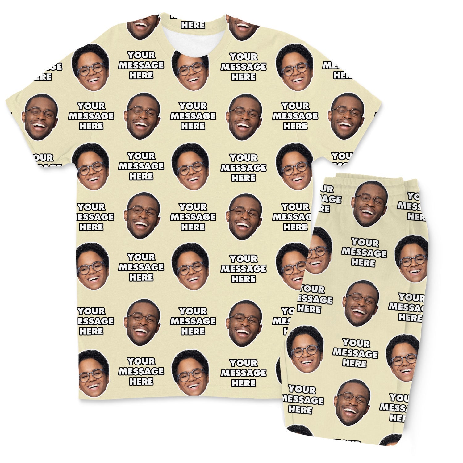 Your Face & Message Men's Custom PJs - Pants Set