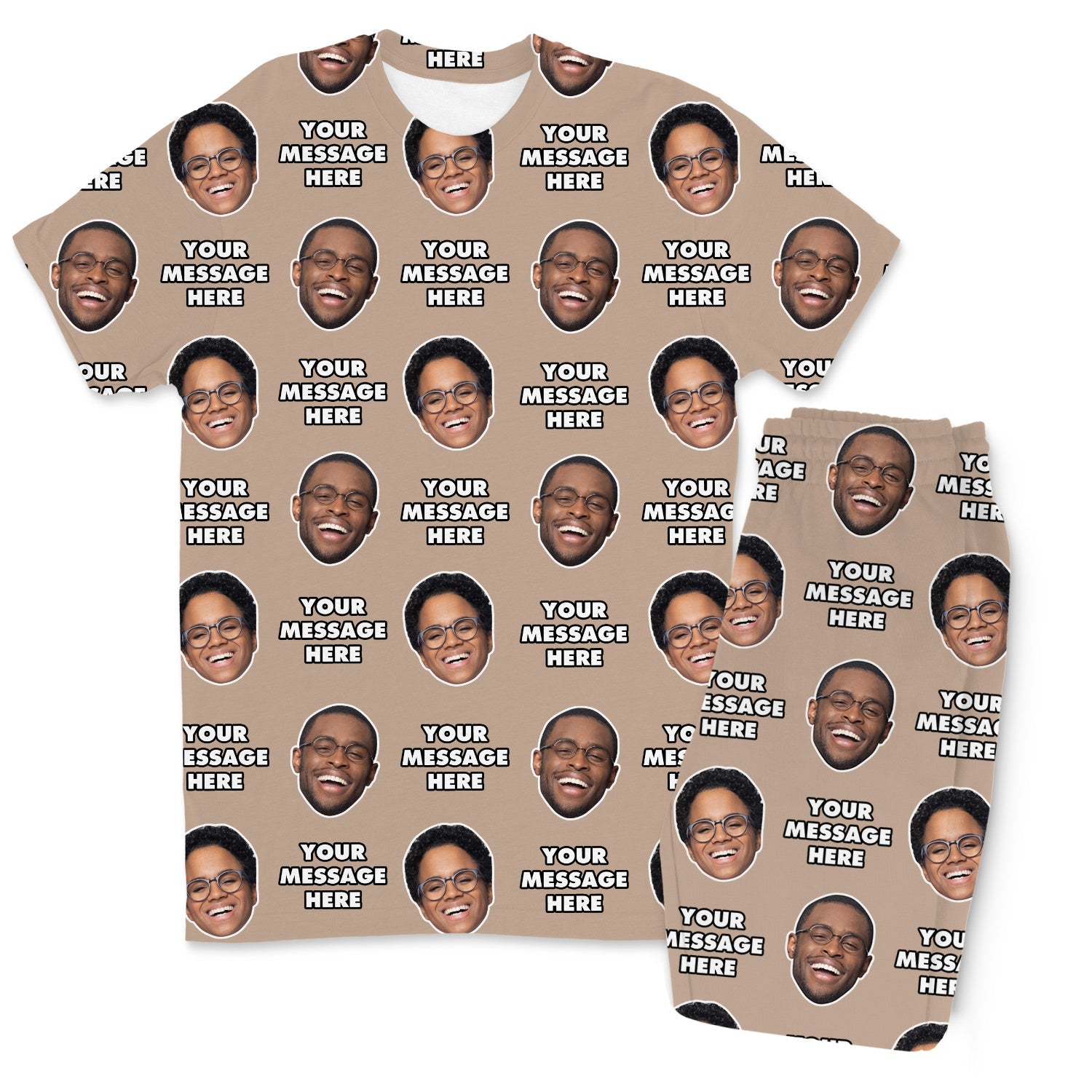 Your Face & Message Men's Custom PJs - Pants Set