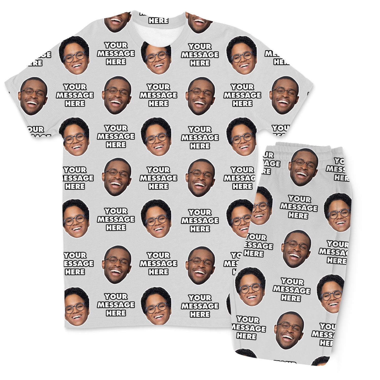 Your Face & Message Men's Custom PJs - Pants Set