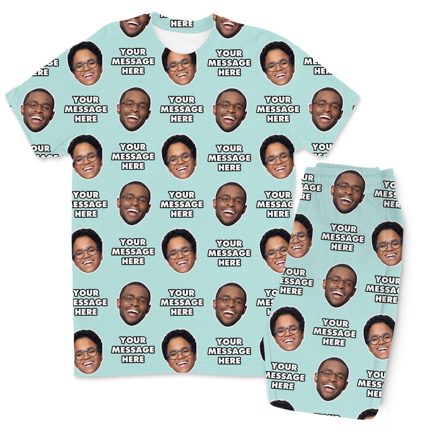 Your Face & Message Men's Custom PJs - Pants Set