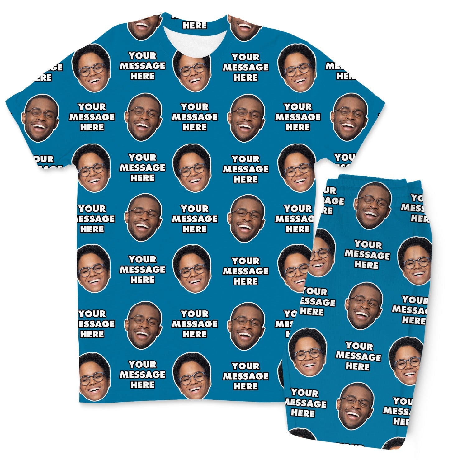 Your Face & Message Men's Custom PJs - Pants Set